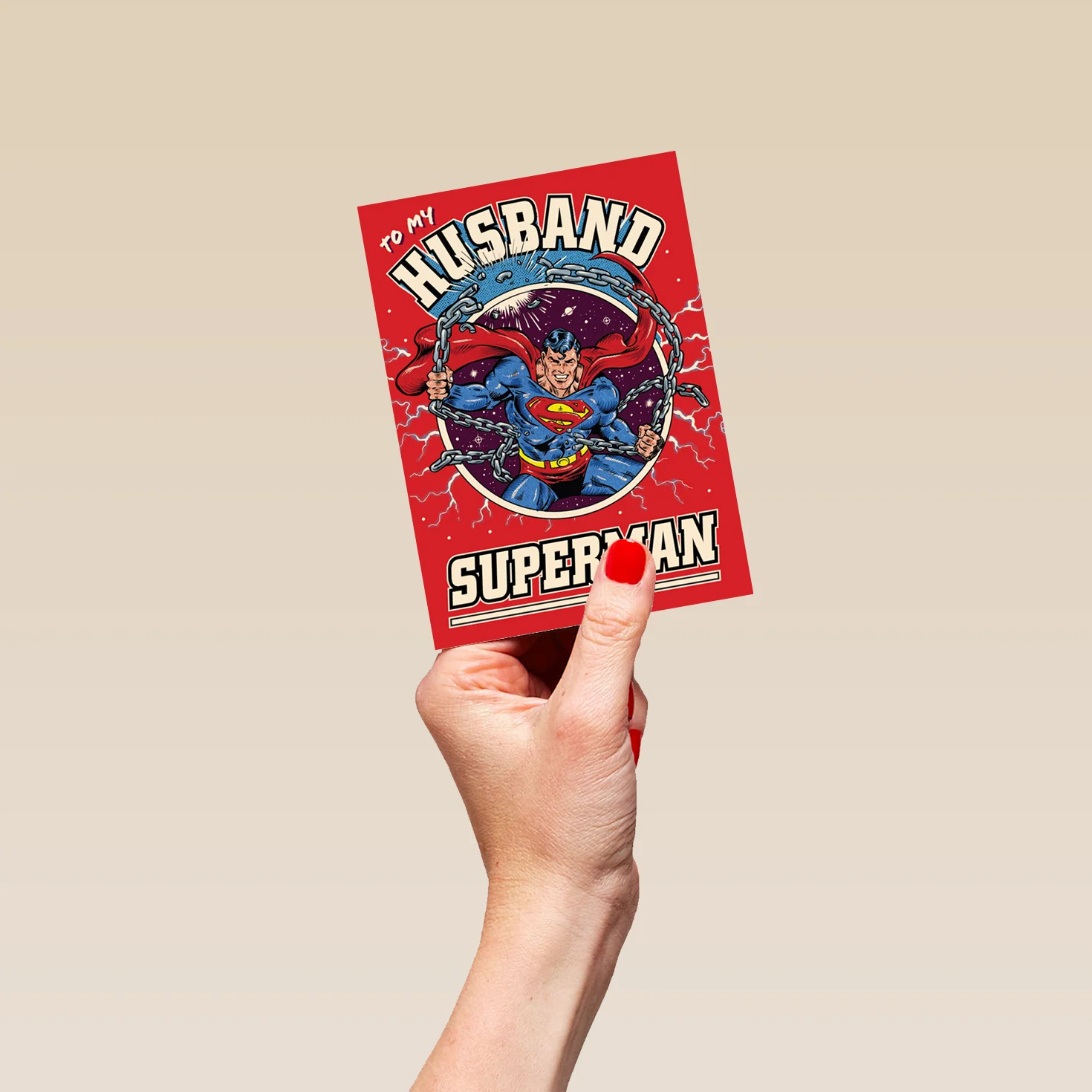 Personalised DC Comics Superman Father's Day Card For Husband - Image 4