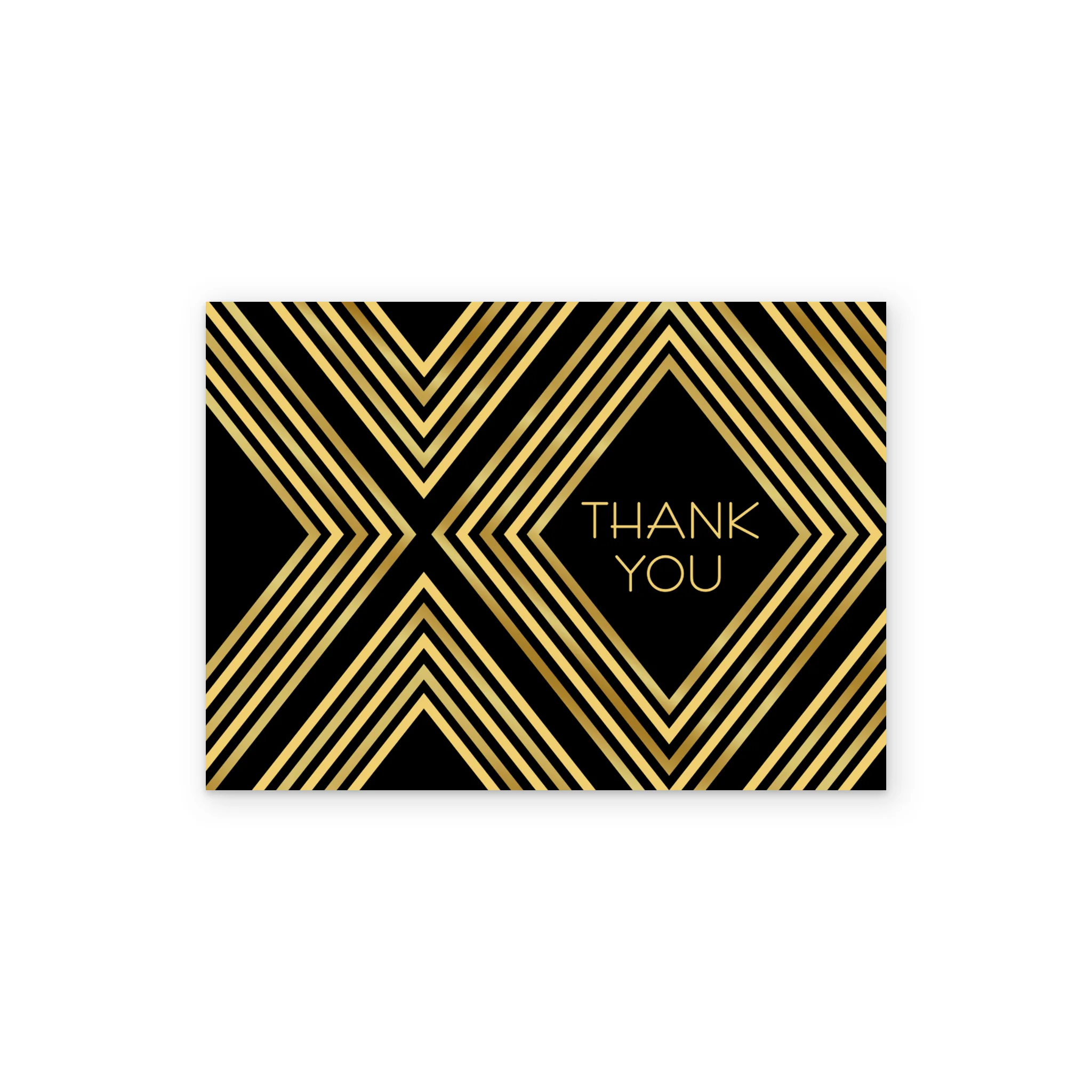 Personalised Deco Influenced Black and Gold Thank You Card - Image 2