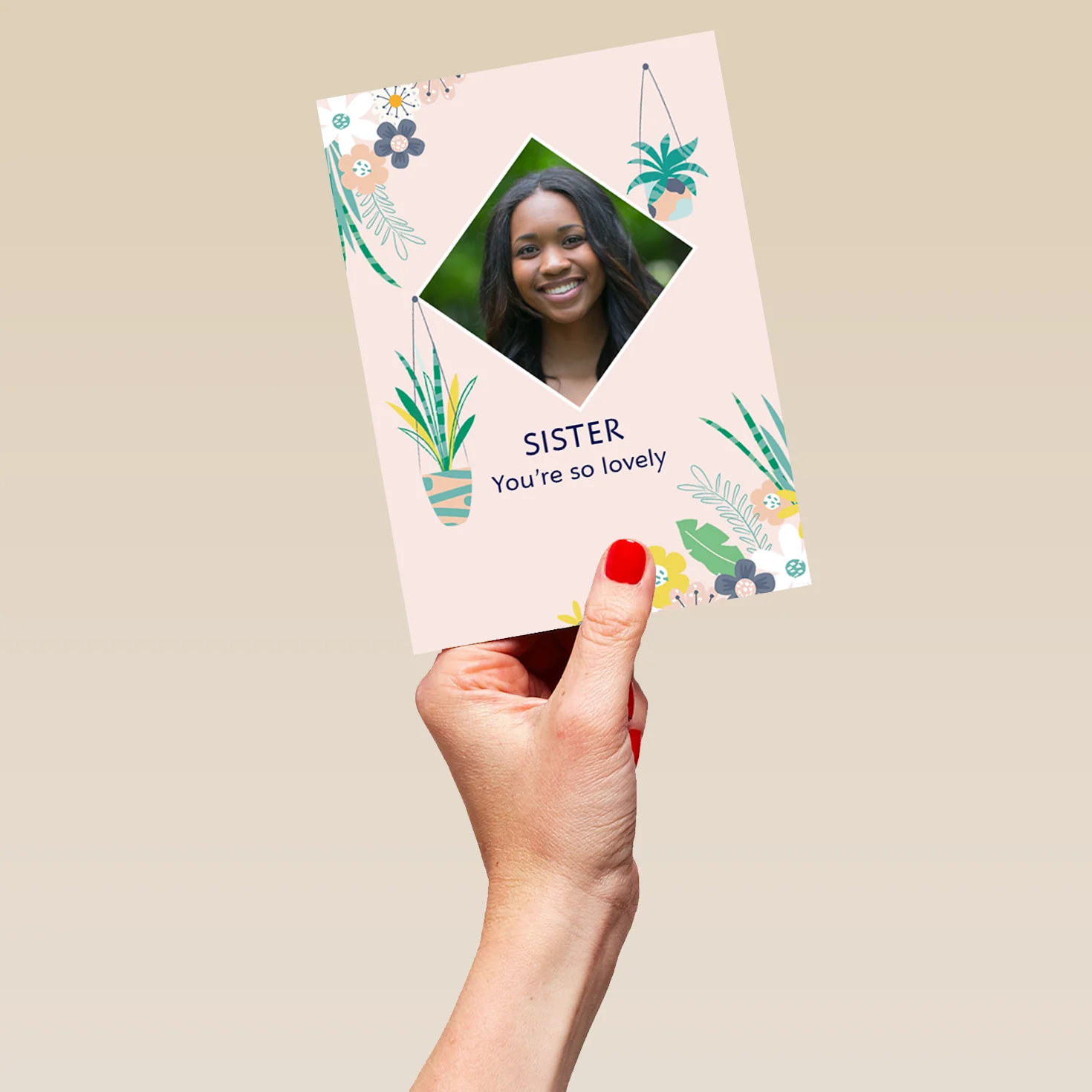 Personalised Diamond Frame Photo Card For Sister - Image 5