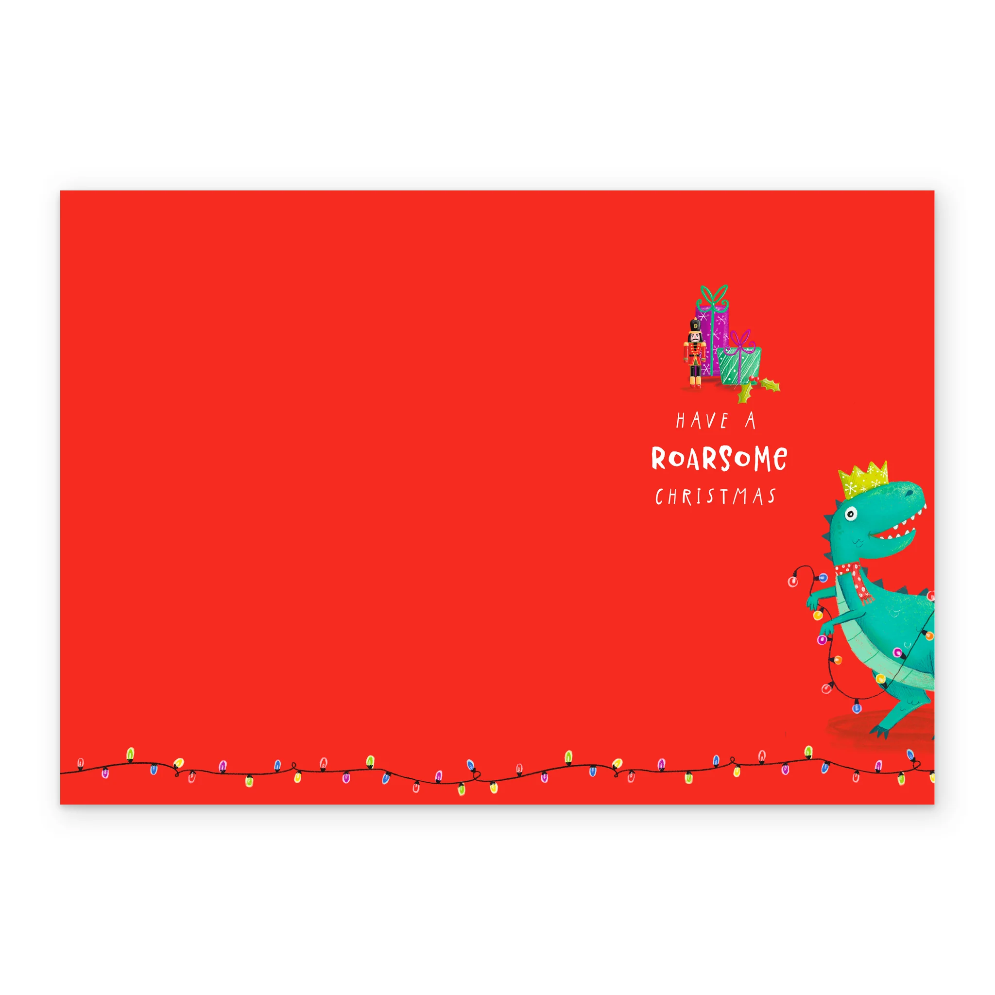 Personalised Dinosaur Santa Is Coming To Town Christmas Card - Image 3