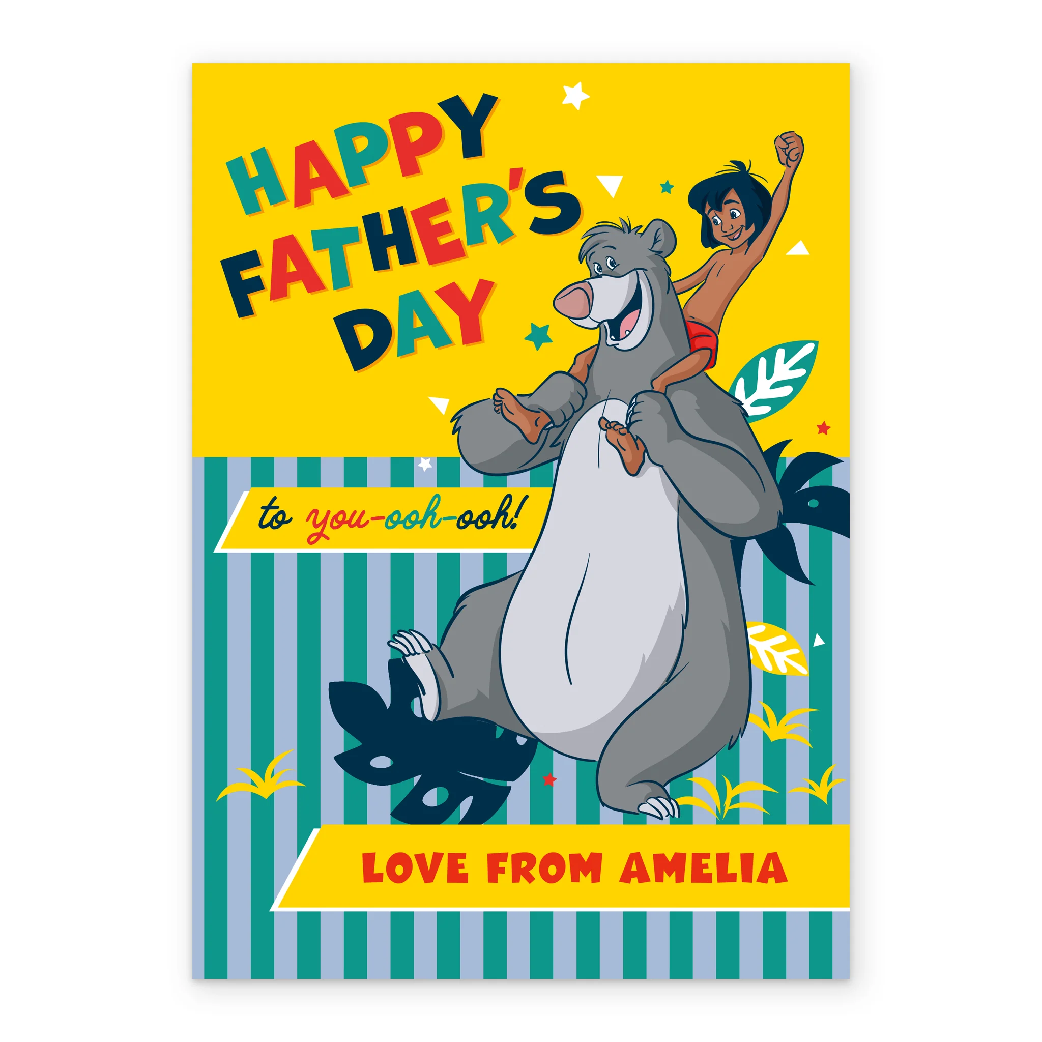Personalised Disney Baloo and Mowgli Father's Day Card - Image 2