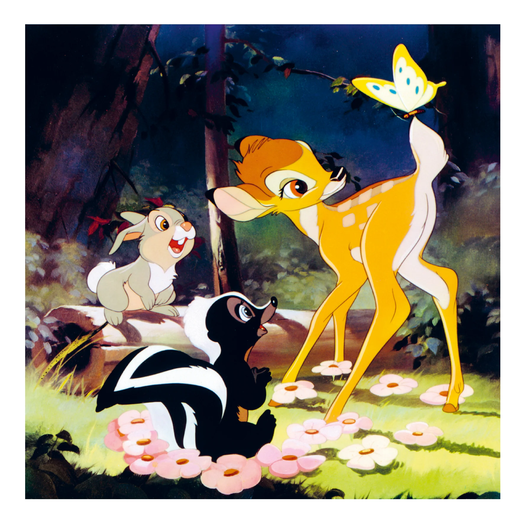 Personalised Disney Bambi, Thumper & Flower Greeting Card