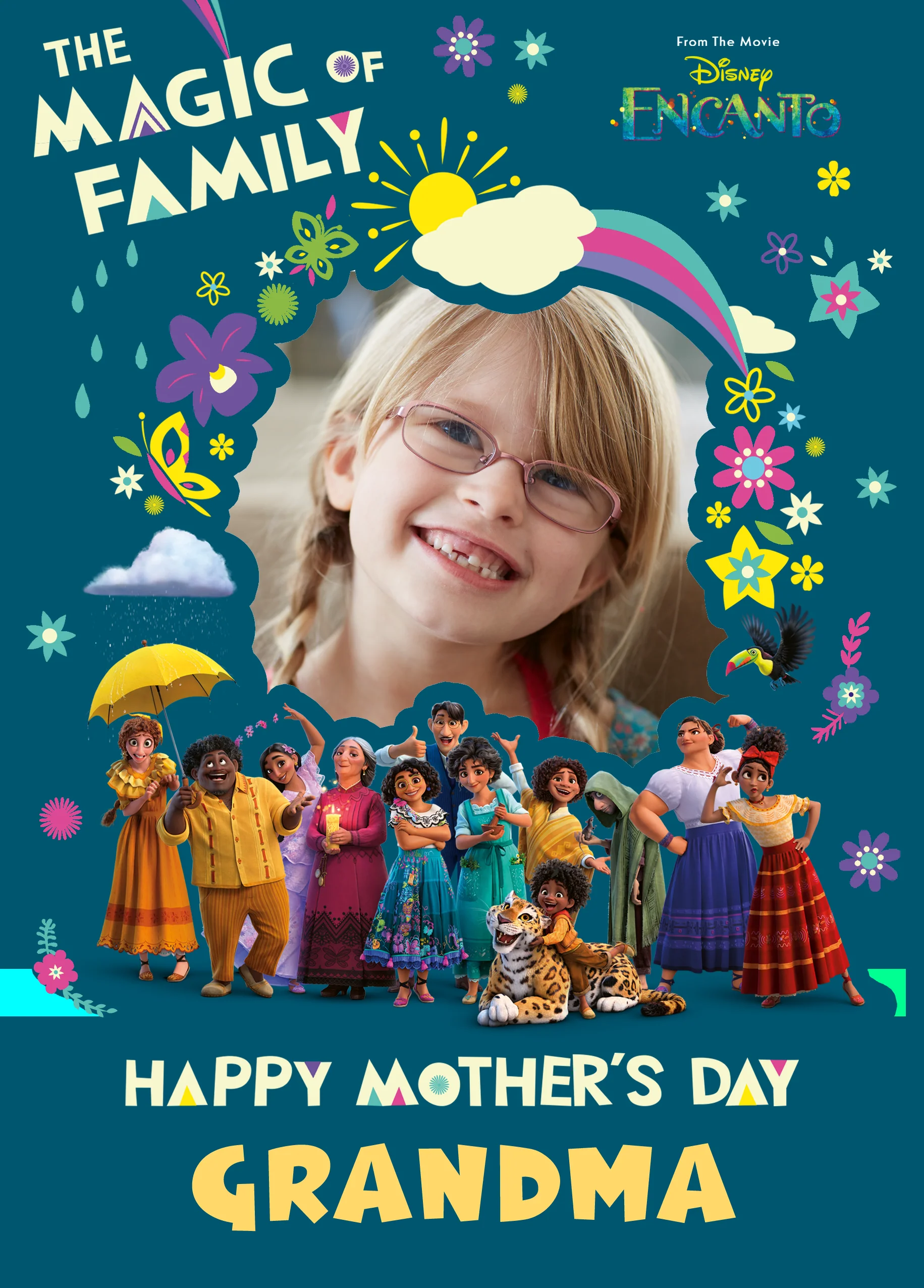 Personalised Disney Encanto Mother's Day Photo Upload Card For Grandma