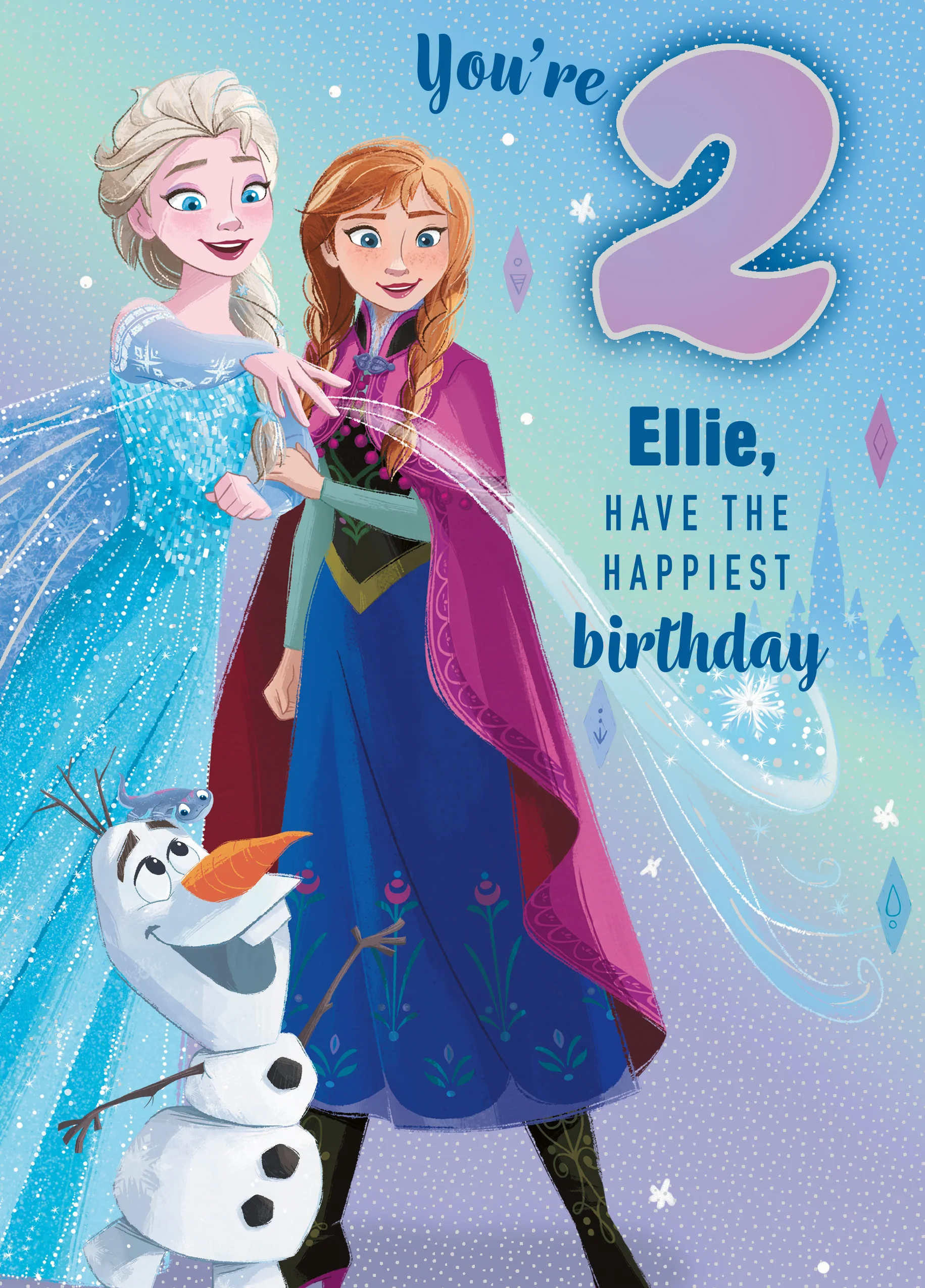 Personalised Disney Frozen 2nd Birthday Card