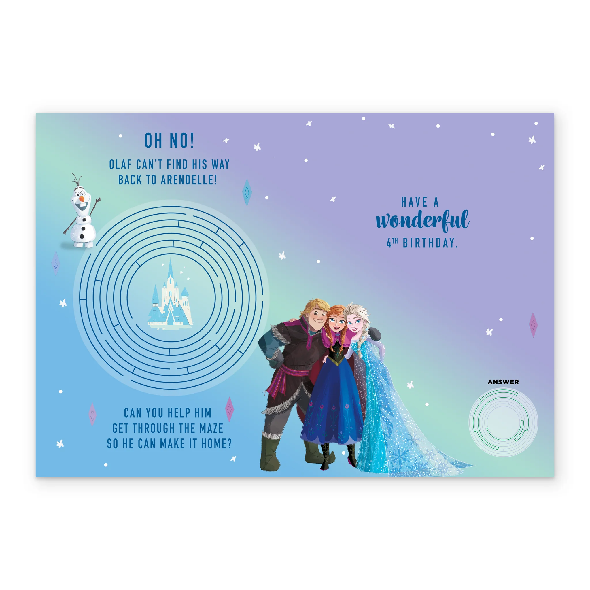 Personalised Disney Frozen 4th Birthday Card - Image 3