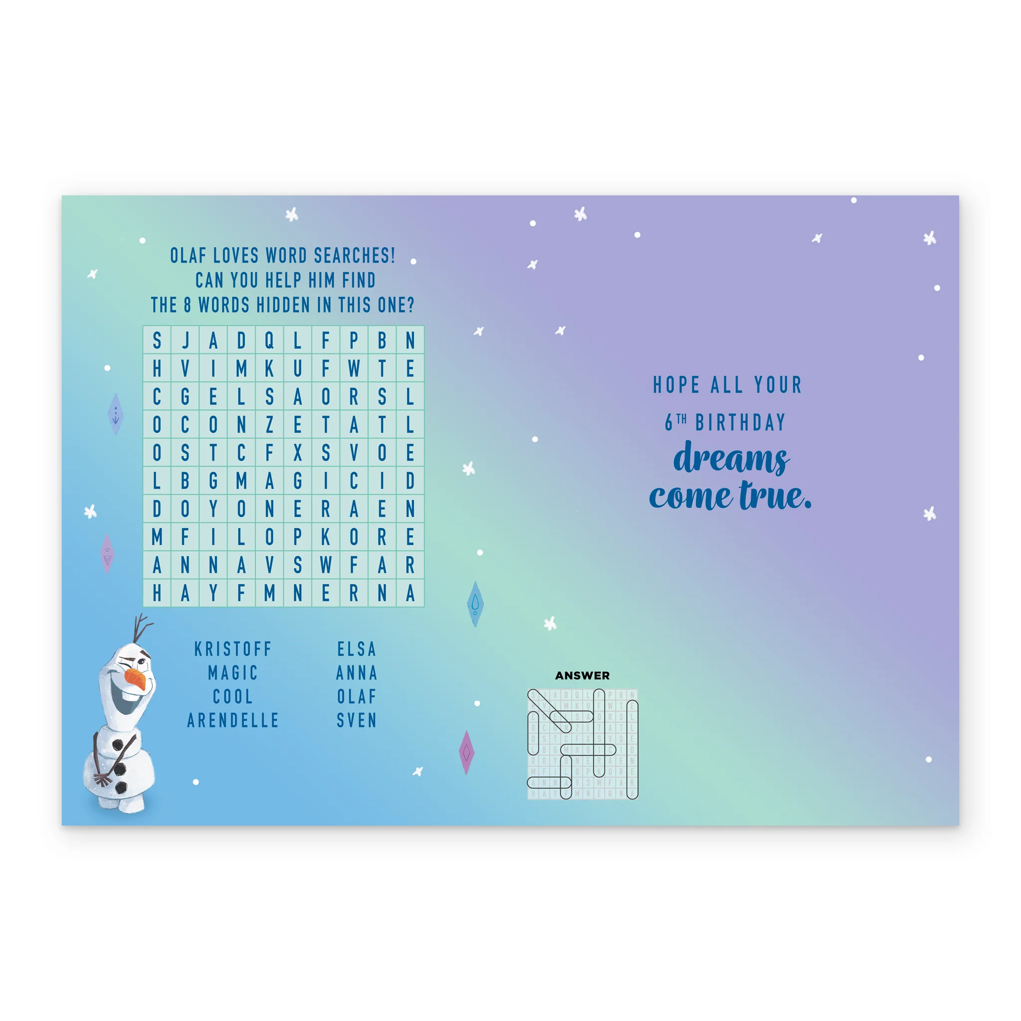 Personalised Disney Frozen 6th Birthday Card - Image 3