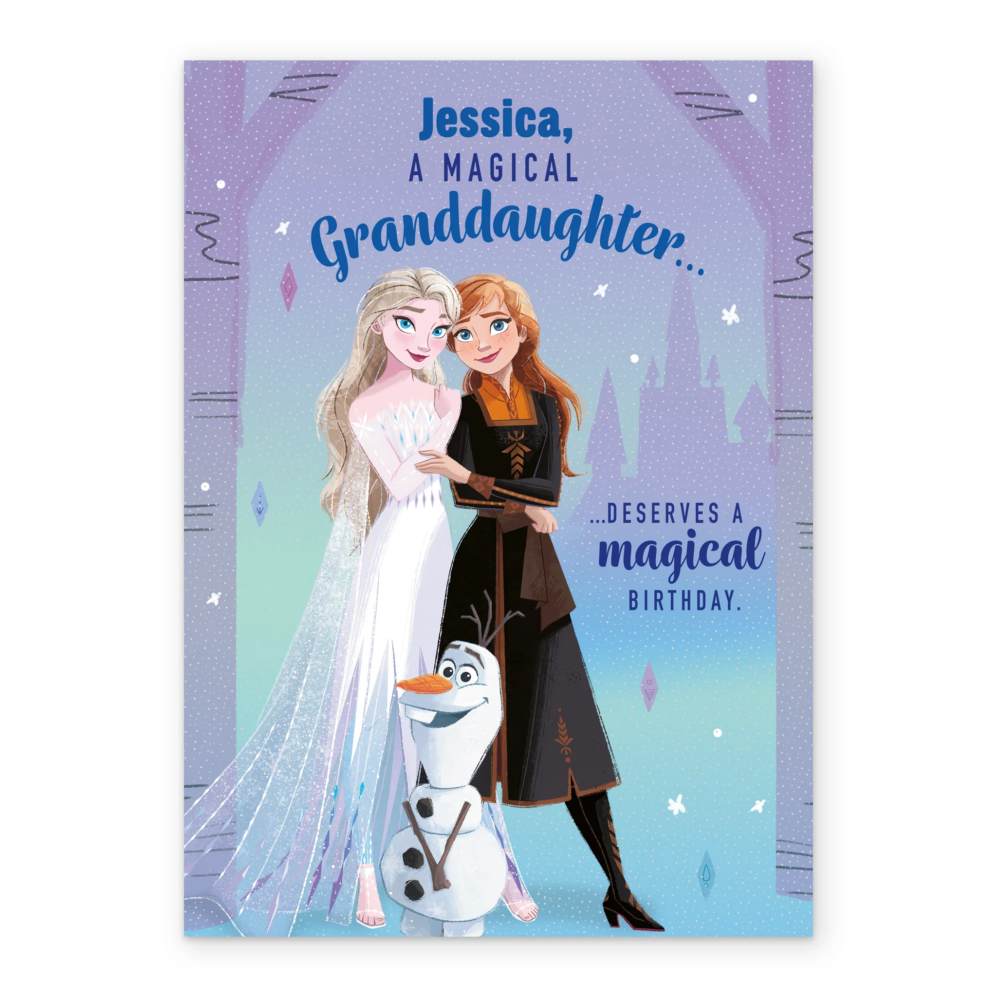 Personalised Disney Frozen Birthday Card For Granddaughter - Image 2