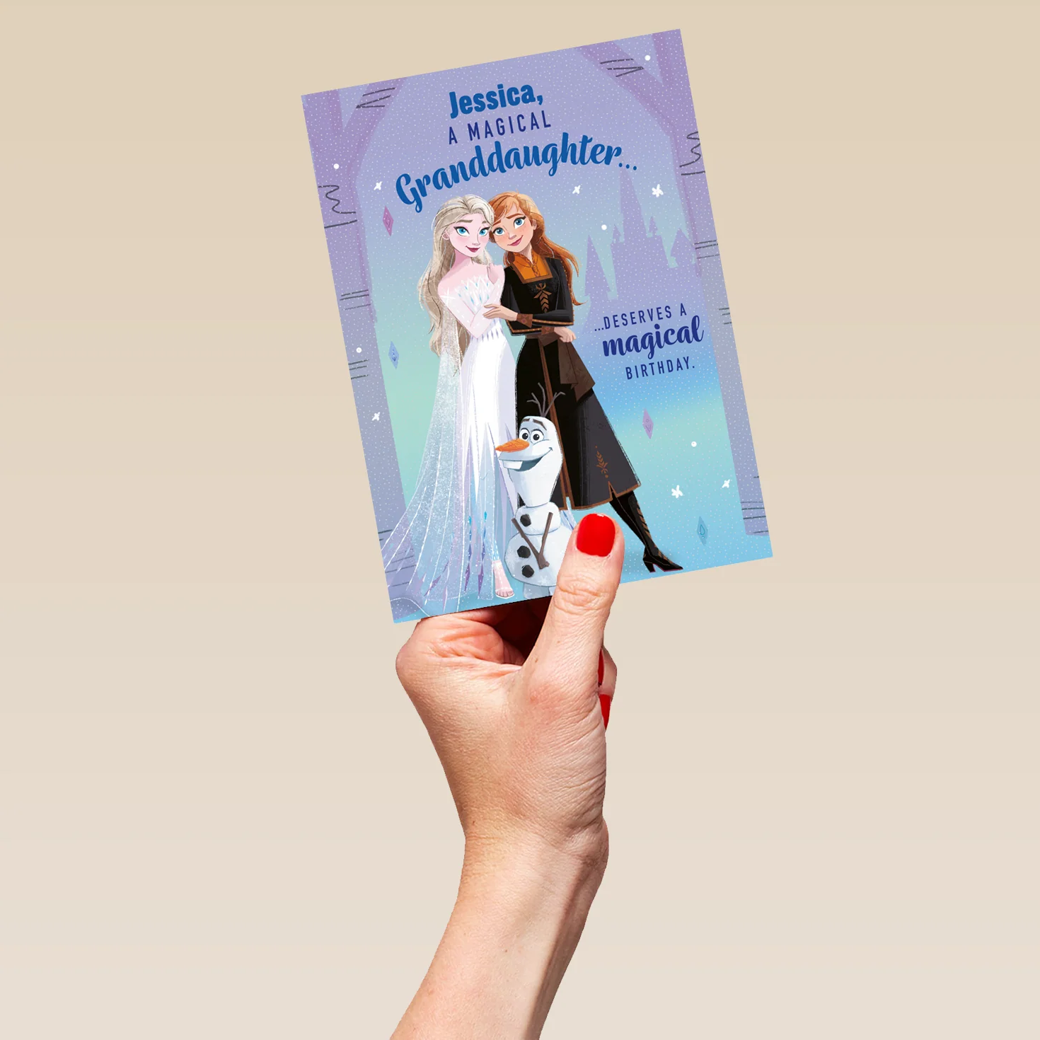 Personalised Disney Frozen Birthday Card For Granddaughter - Image 5