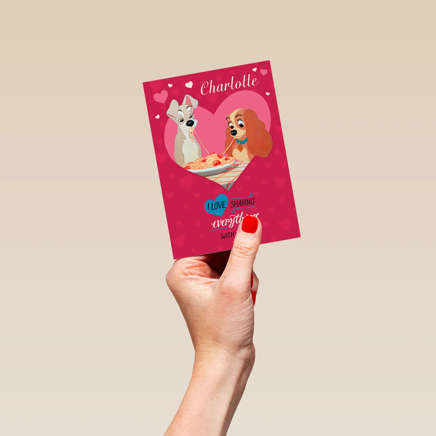 Personalised Disney Lady And The Tramp Valentine's Day Card - Image 4