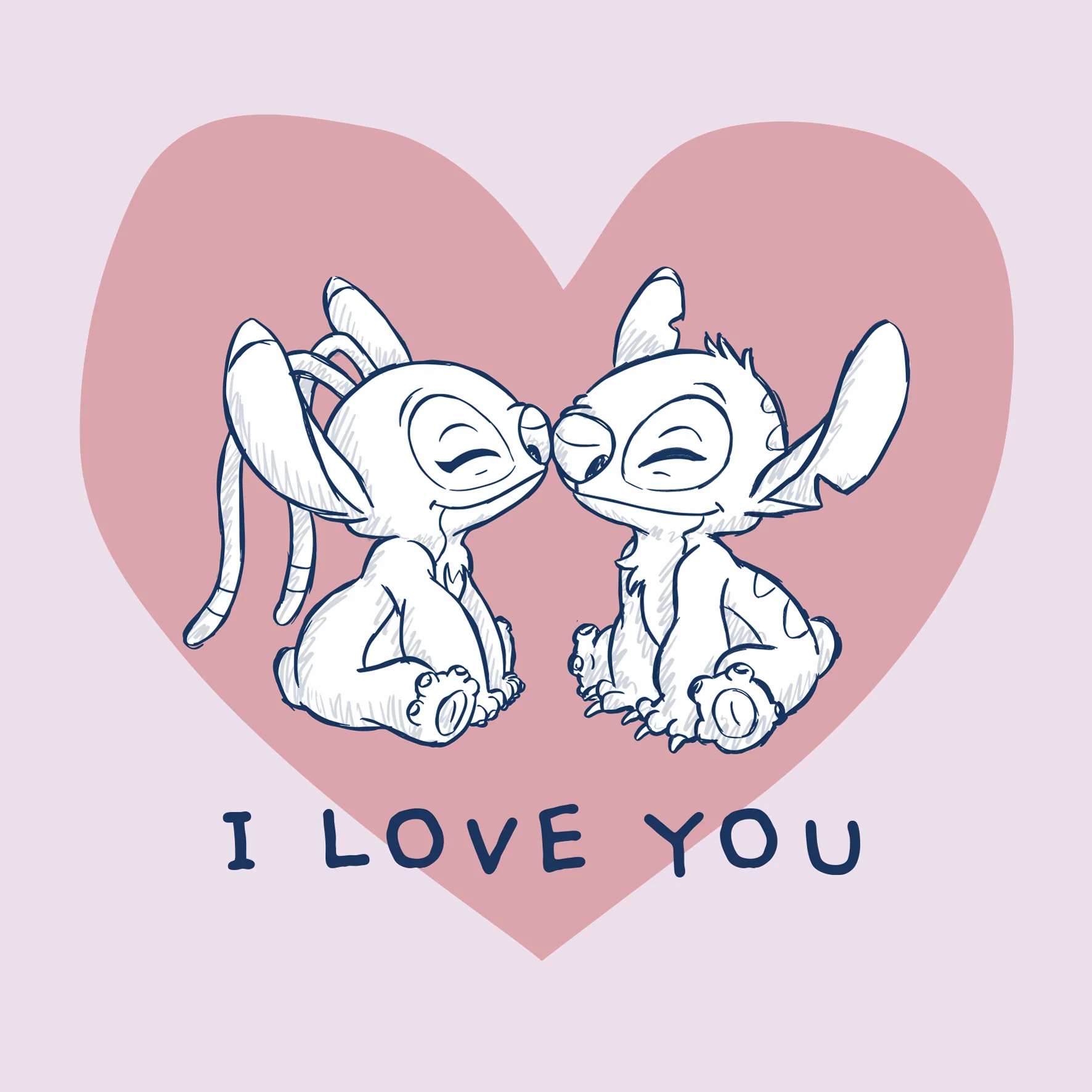 Personalised Disney Lilo & Stitch Angel Valentine's Day Card