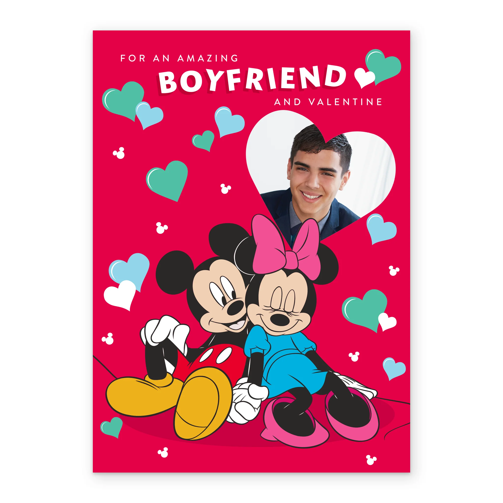 Personalised Disney Mickey & Minnie Mouse Boyfriend Valentine's Day Photo Upload Card - Image 2