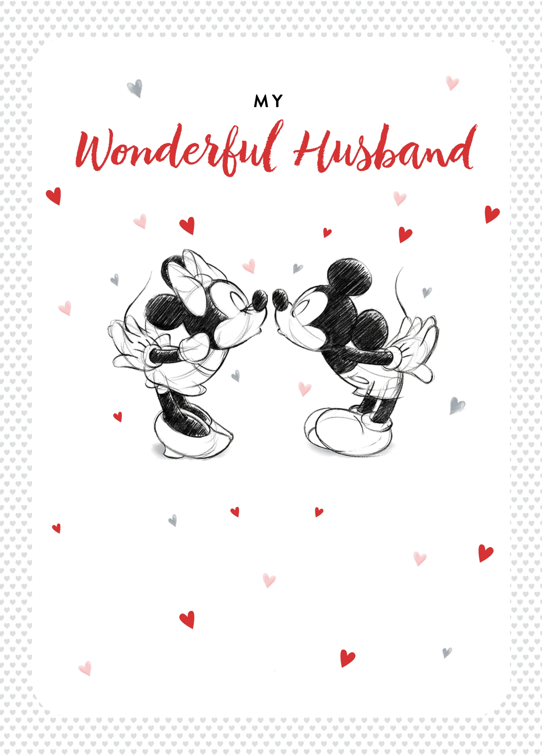 Personalised Disney Mickey & Minnie Mouse Valentine's Day Card for Husband