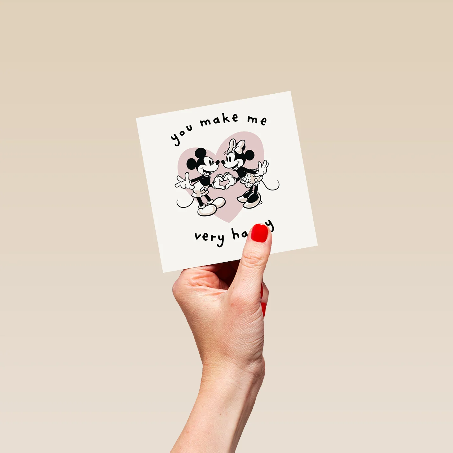 Personalised Disney Mickey & Minnie Mouse Heart Valentine's Day Card - Image 4