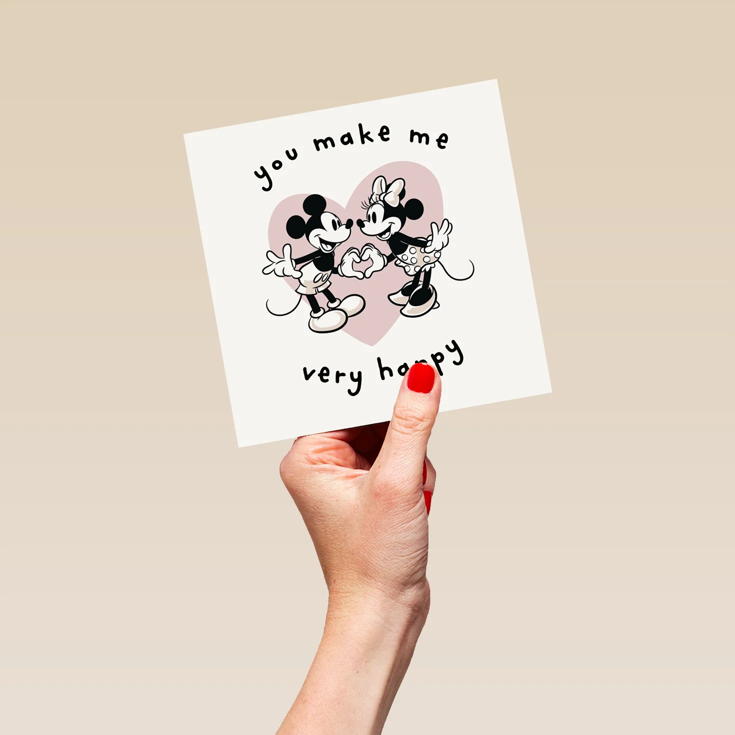 Personalised Disney Mickey & Minnie Mouse Heart Valentine's Day Card - Image 5