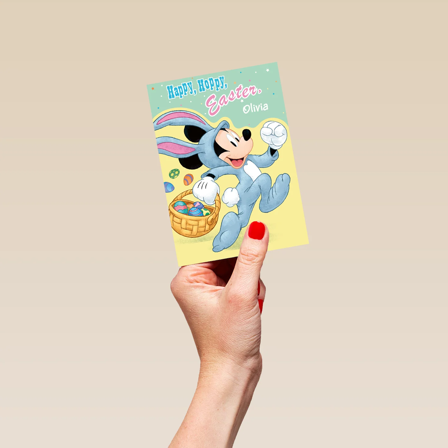 Personalised Disney Mickey Mouse Eggs Easter Card - Image 4