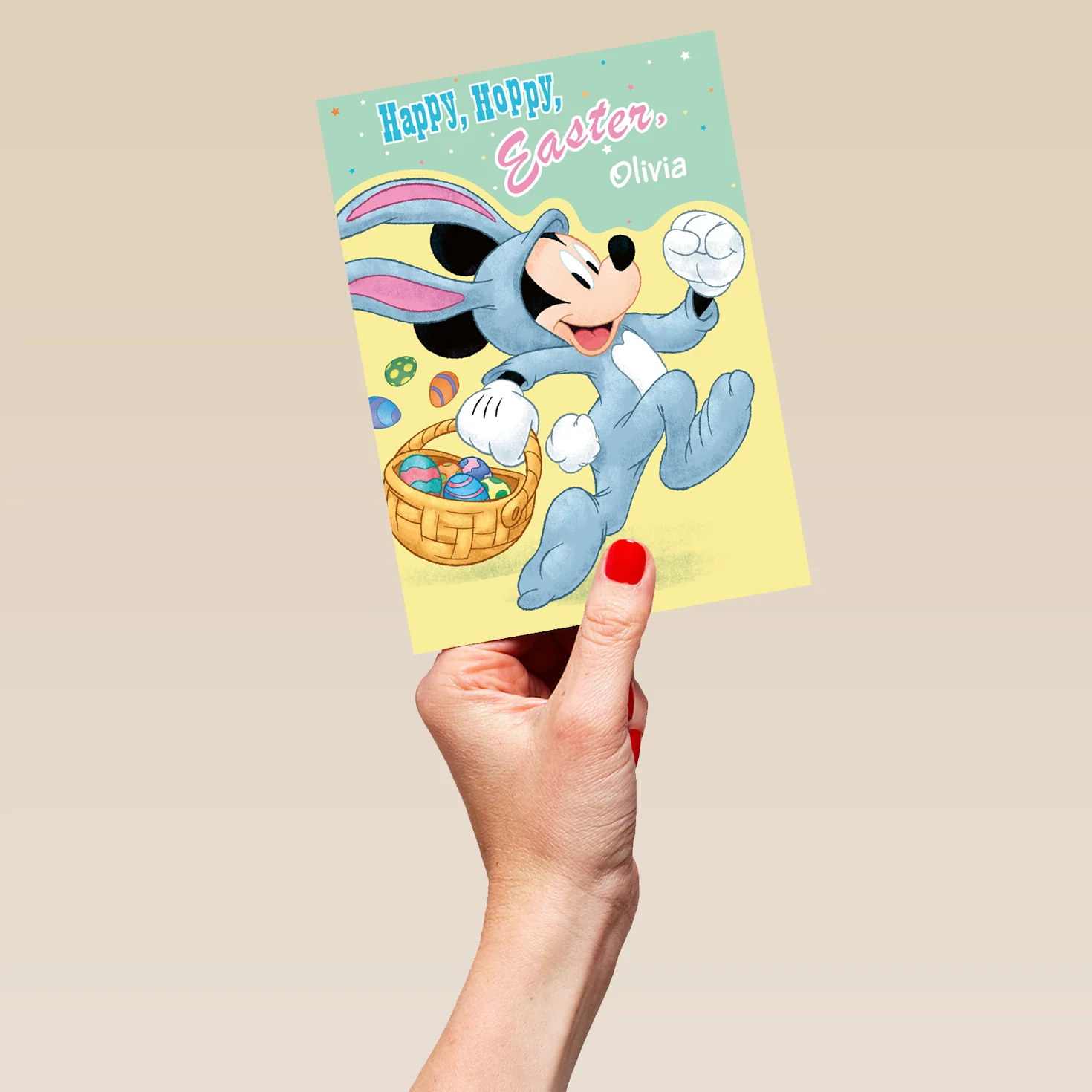 Personalised Disney Mickey Mouse Eggs Easter Card - Image 5