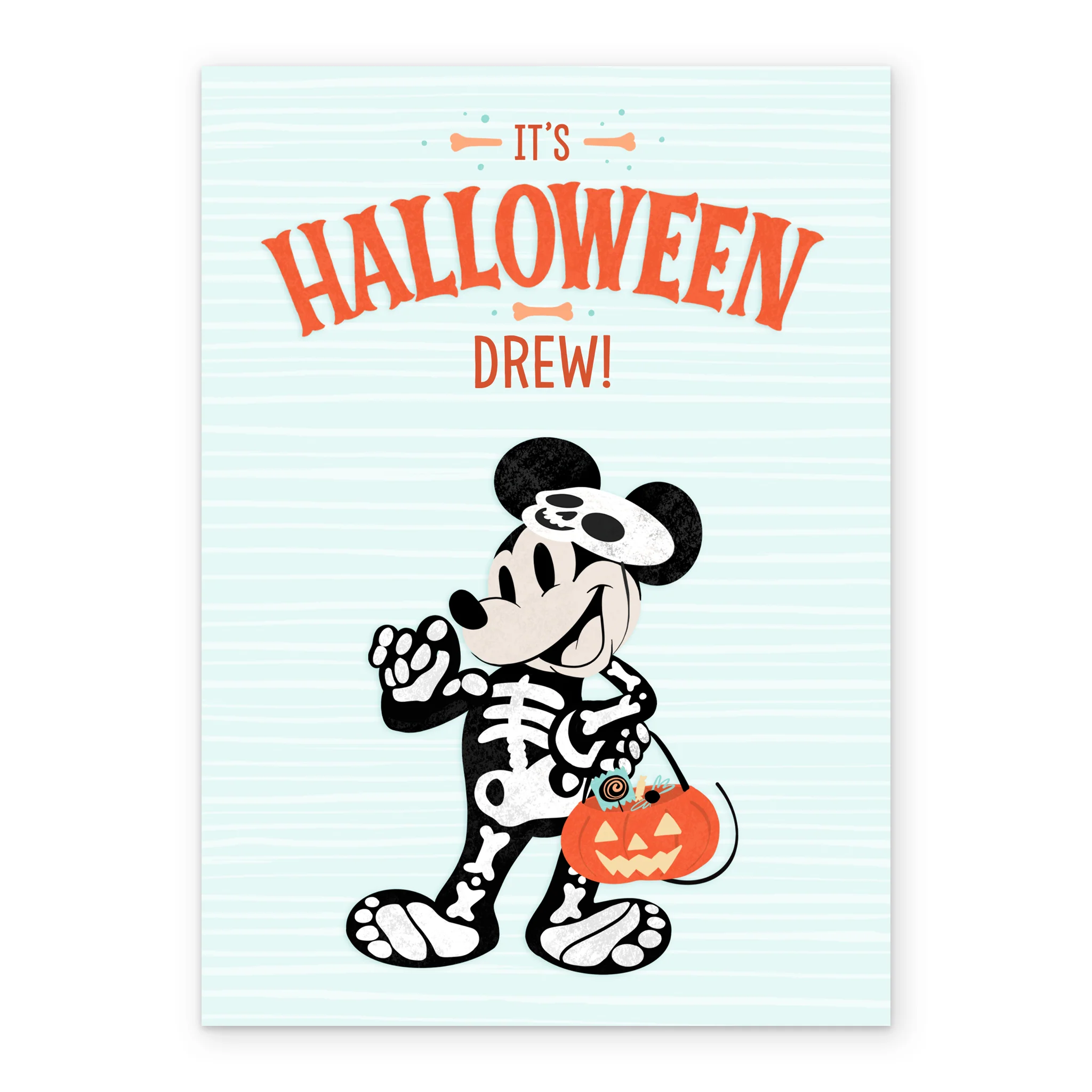 Personalised Disney Mickey Mouse 'Skeleton Costume' Halloween Card - Image 2