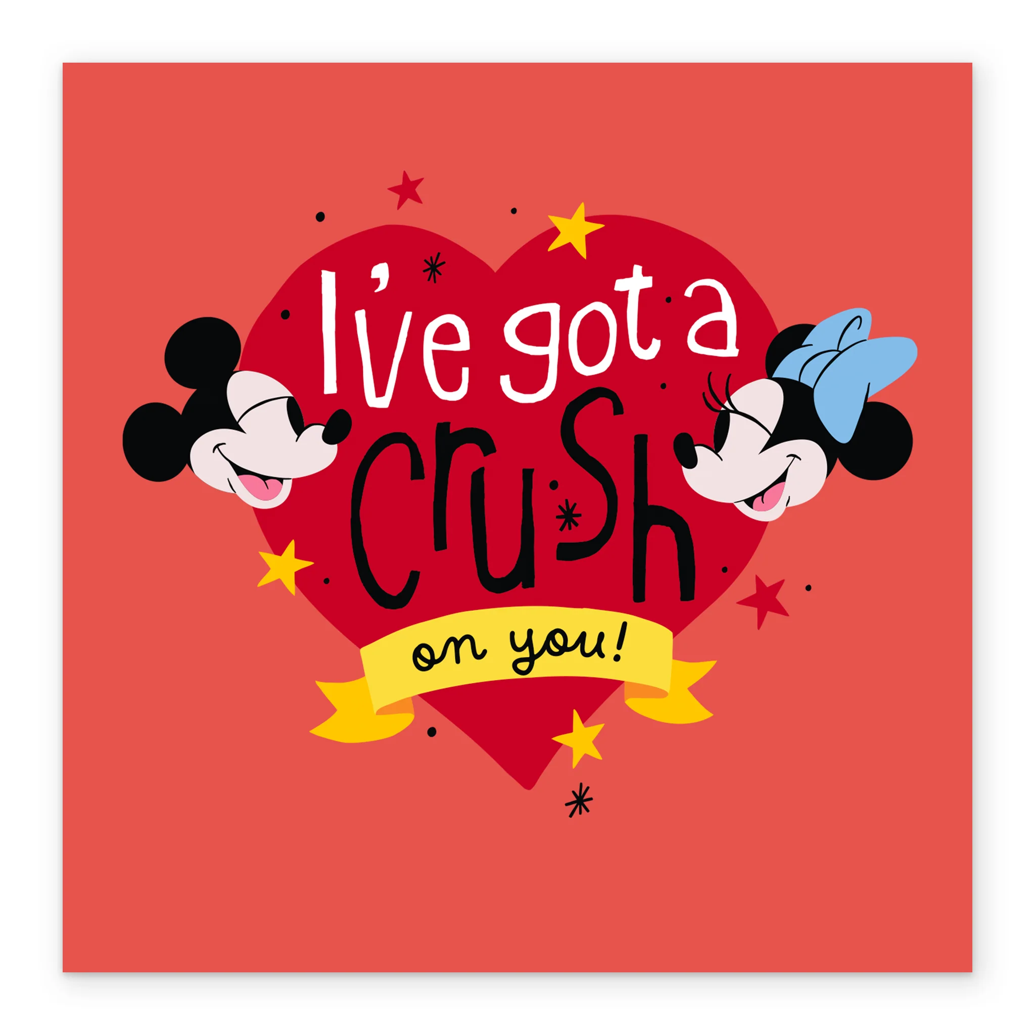 Personalised Disney Minnie & Mickey Mouse 'Crush on You' Anniversary Card - Image 2