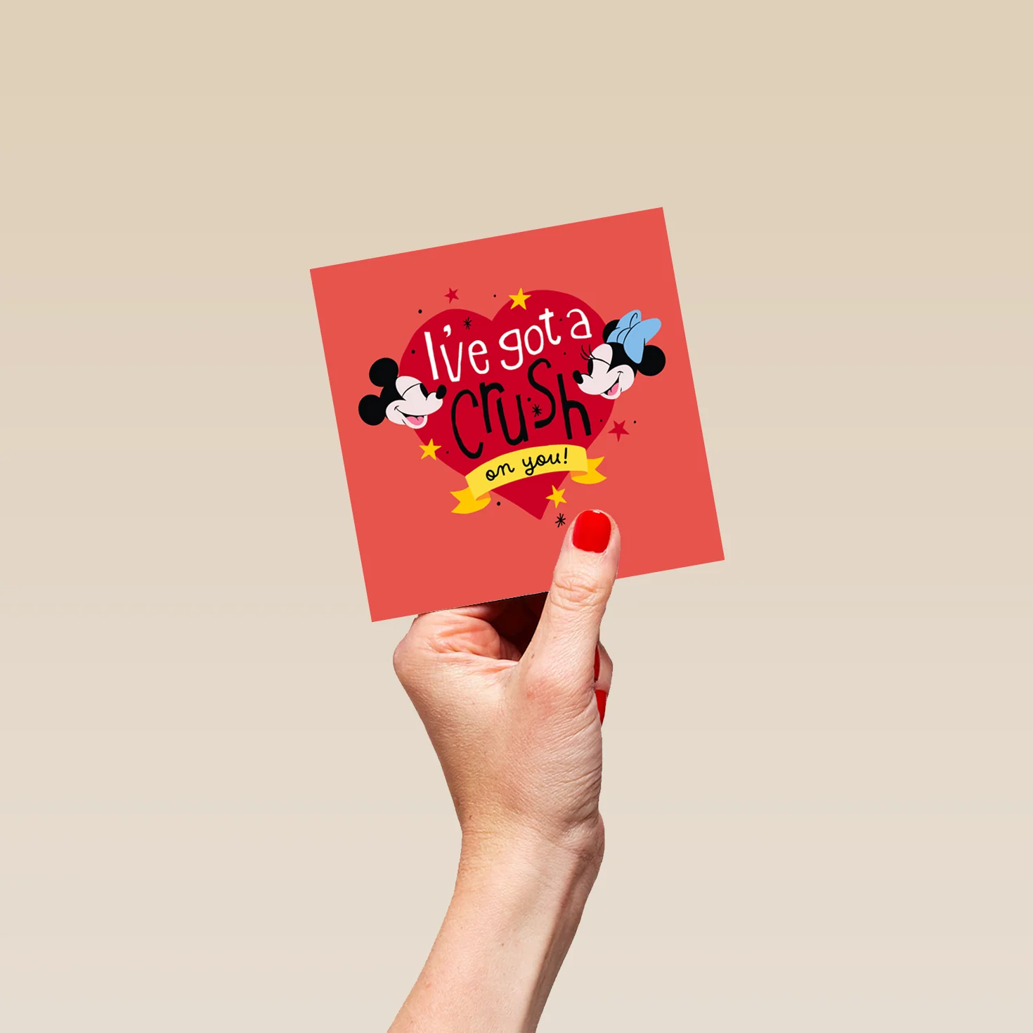 Personalised Disney Minnie & Mickey Mouse 'Crush on You' Anniversary Card - Image 4