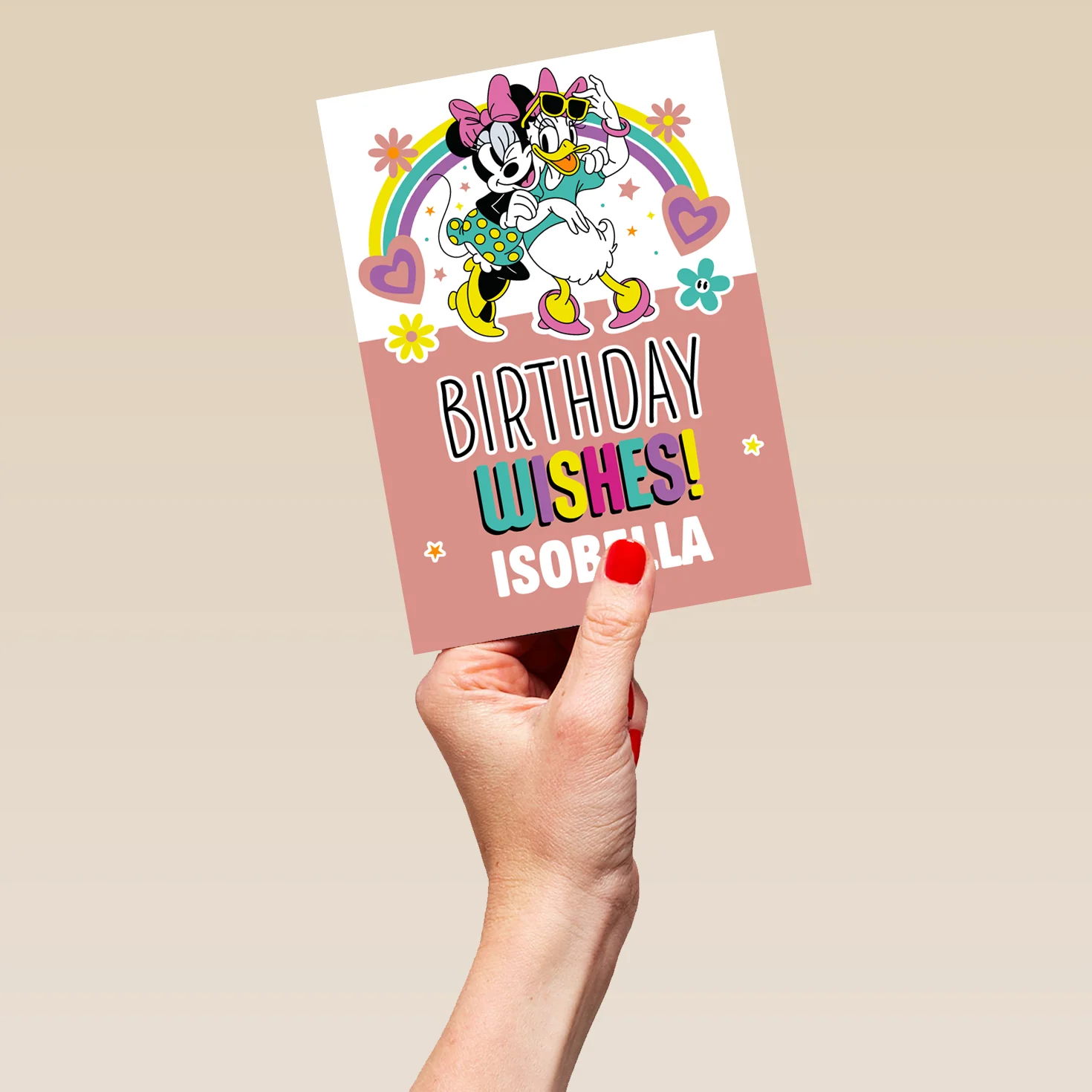 Personalised Disney Minnie Mouse Rainbow Birthday Card - Image 5