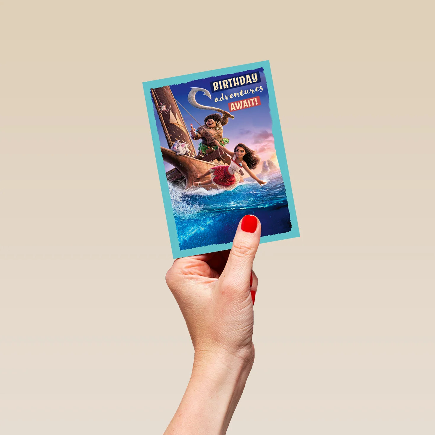 Personalised Disney Moana 'Adventures Await' Birthday Card for Kids - Image 4