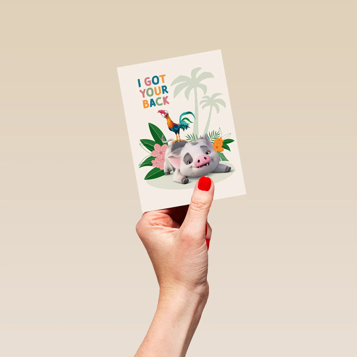 Personalised Disney Moana Hei Hei & Pua Just to Say Card - Image 4