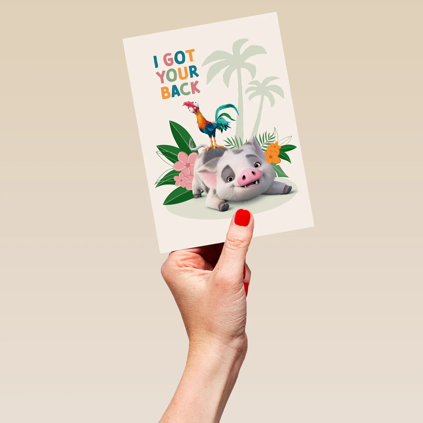 Personalised Disney Moana Hei Hei & Pua Just to Say Card - Image 5