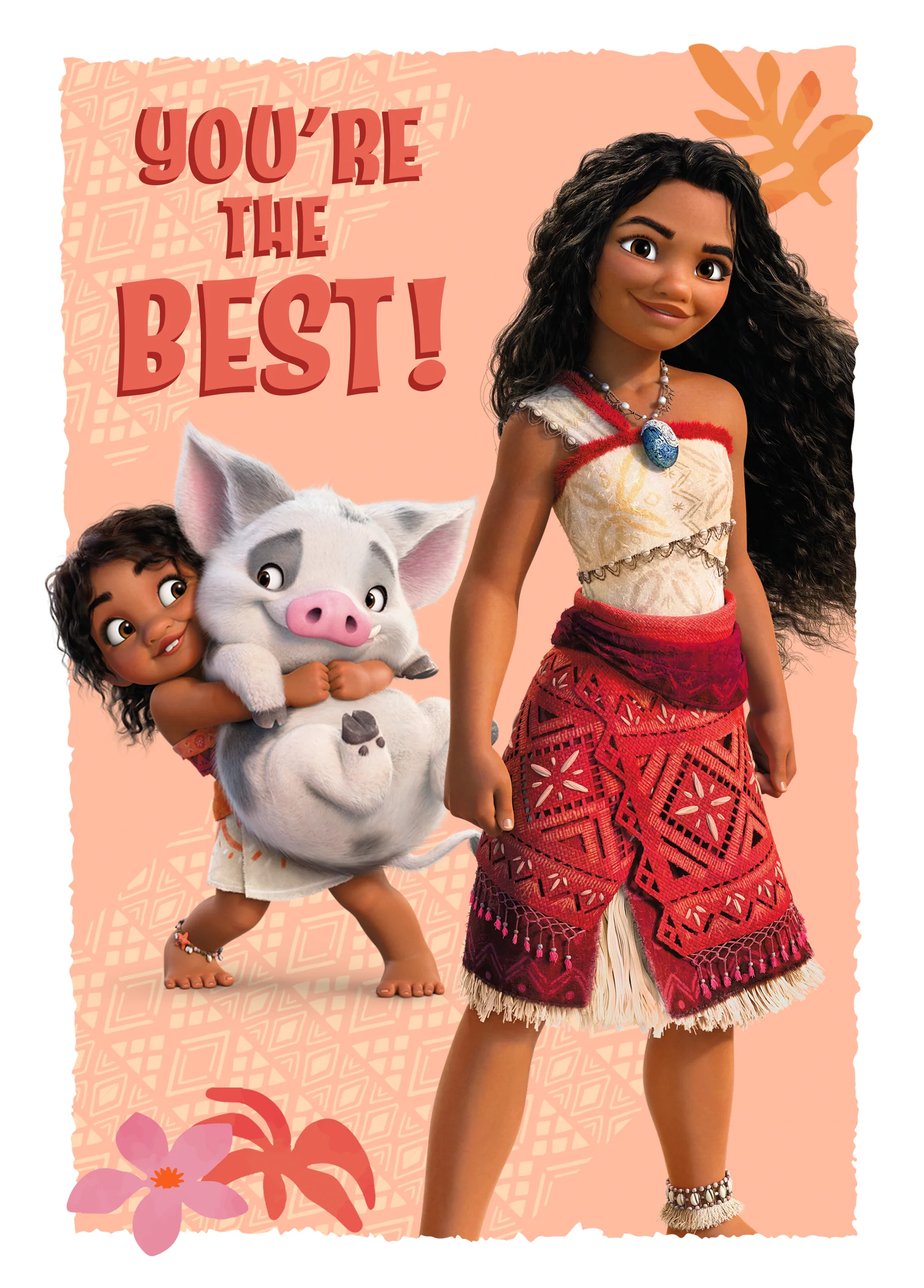 Personalised Disney Moana 'Pua, Simea and Moana Design' Birthday Card for Kids