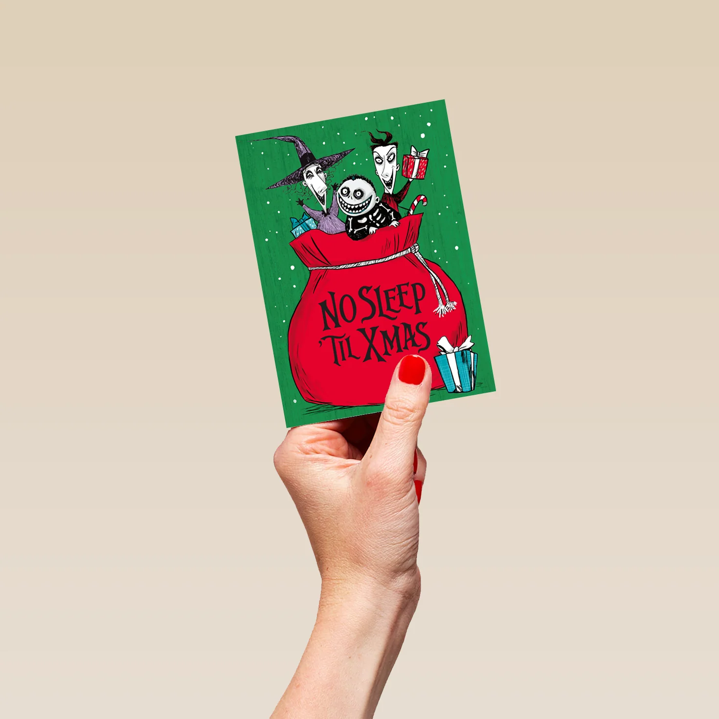 Personalised Disney Nightmare Before Christmas No Sleep Christmas Card - Image 4