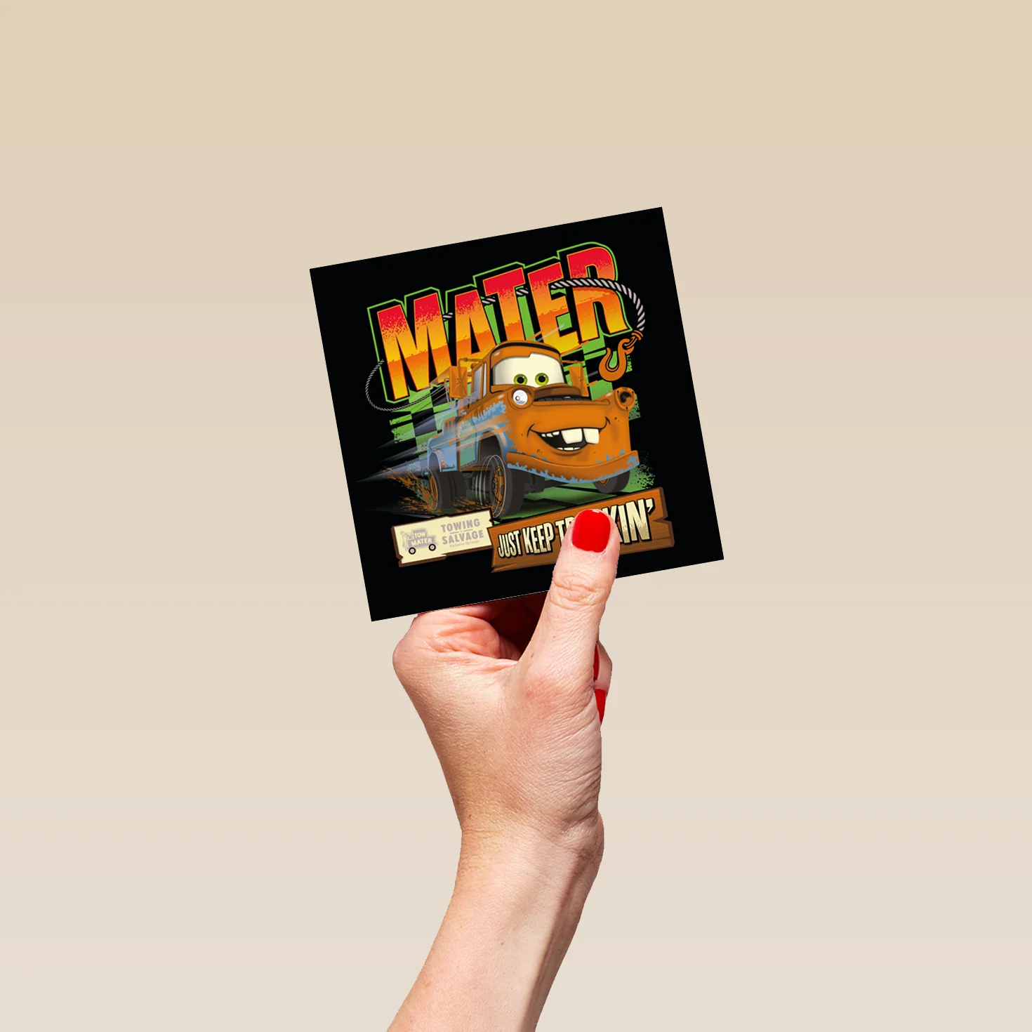 Personalised Disney Pixar Cars Mater Card for Kids - Image 4