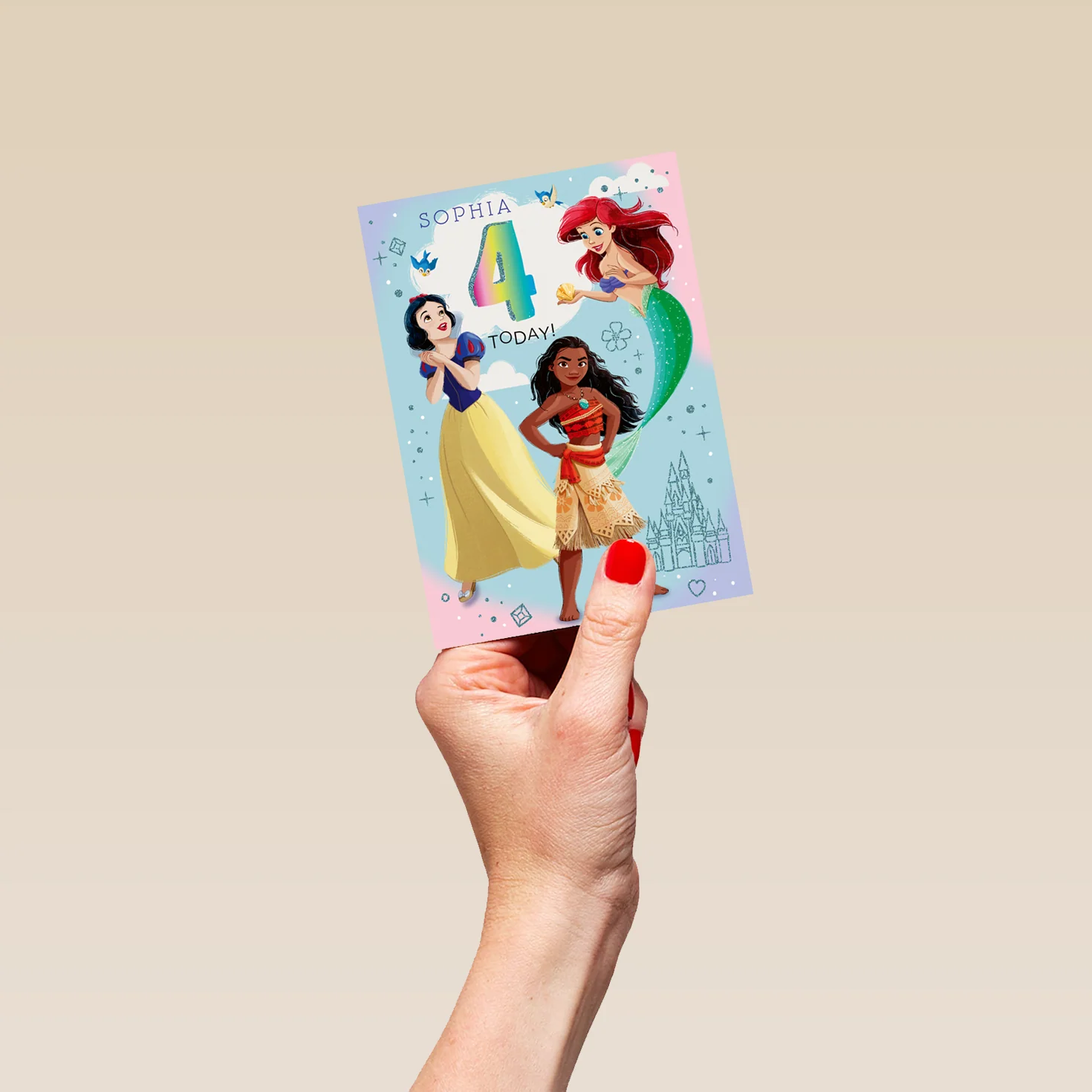 Personalised Disney Princess 4th Birthday Card - Image 4