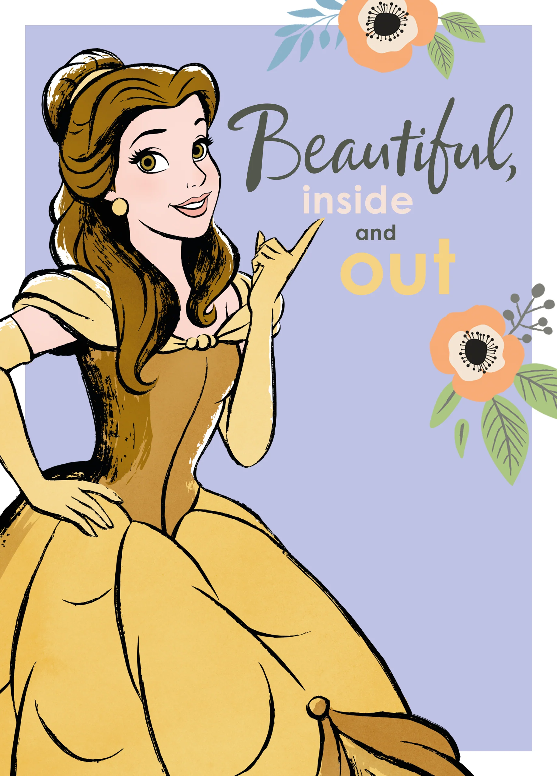 Personalised Disney Princess Belle Thinking of You Card