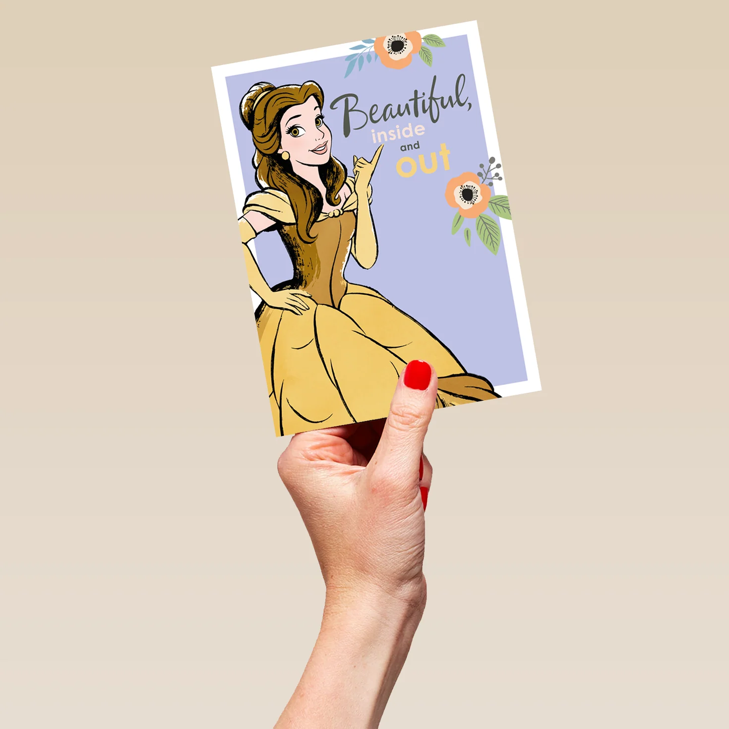 Personalised Disney Princess Belle Thinking of You Card - Image 5