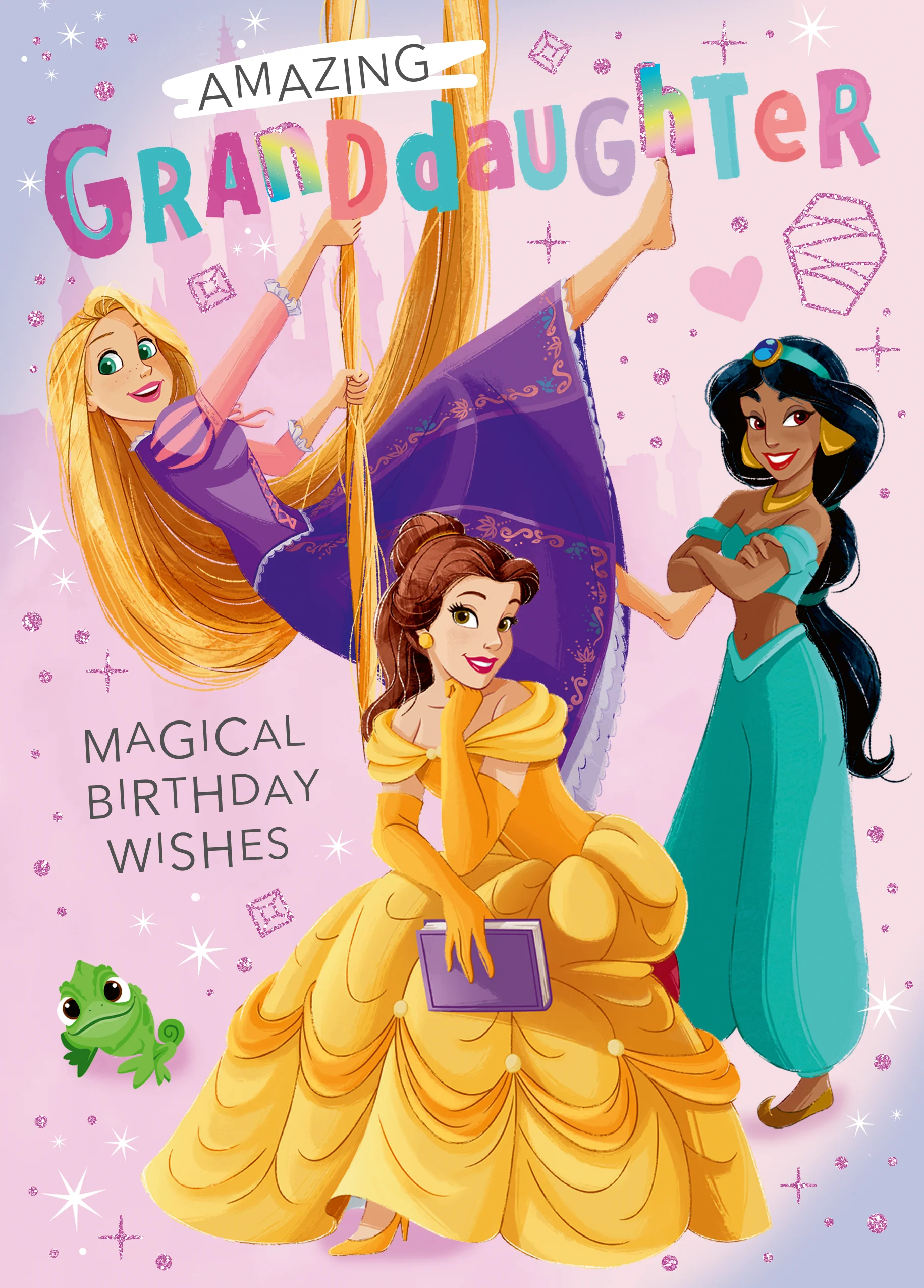 Personalised Disney Princess Birthday Card For Granddaughter