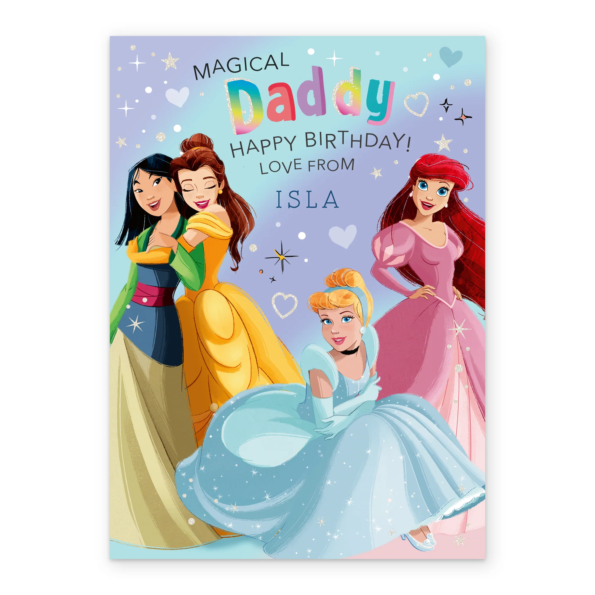 Personalised Disney Princess Colouring Birthday Card For Daddy - Image 2