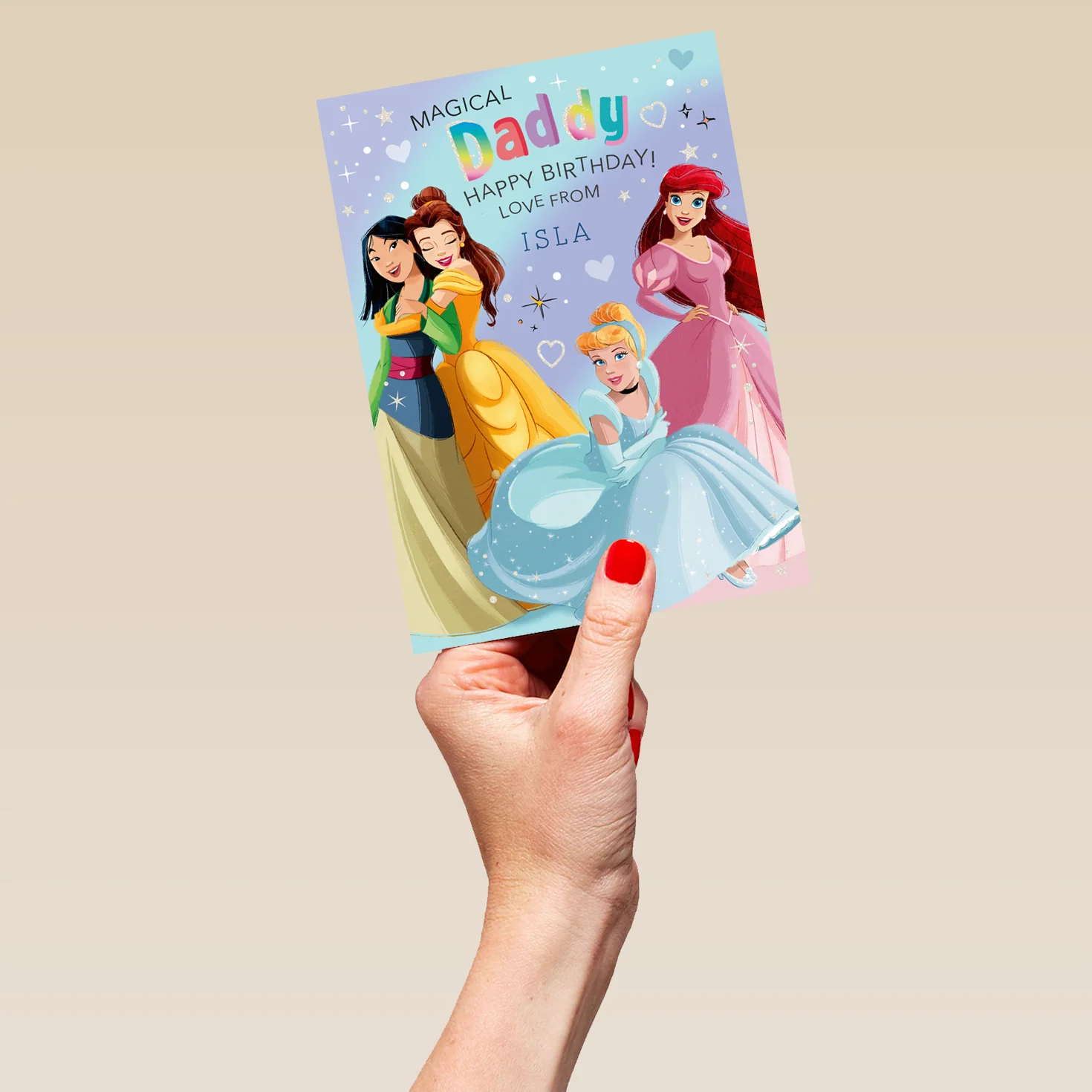Personalised Disney Princess Colouring Birthday Card For Daddy - Image 5