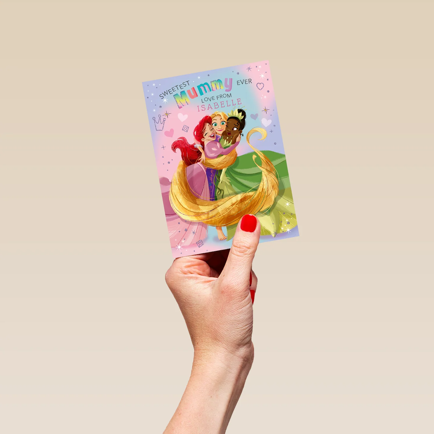 Personalised Disney Princess Colouring Birthday Card For Mummy - Image 4