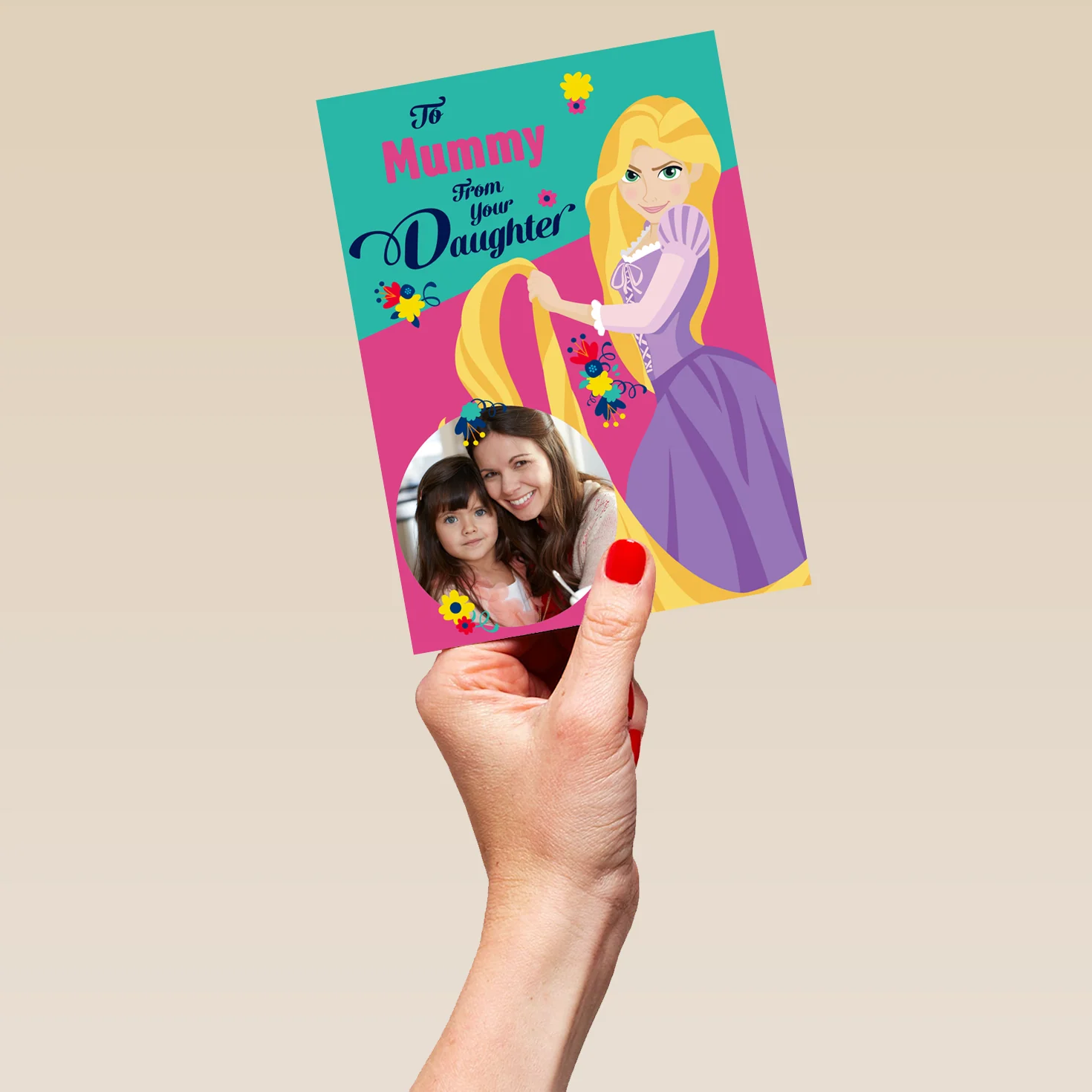 Personalised Disney Princess Mother's Day Photo Upload Card For Mummy From Your Daughter - Image 5