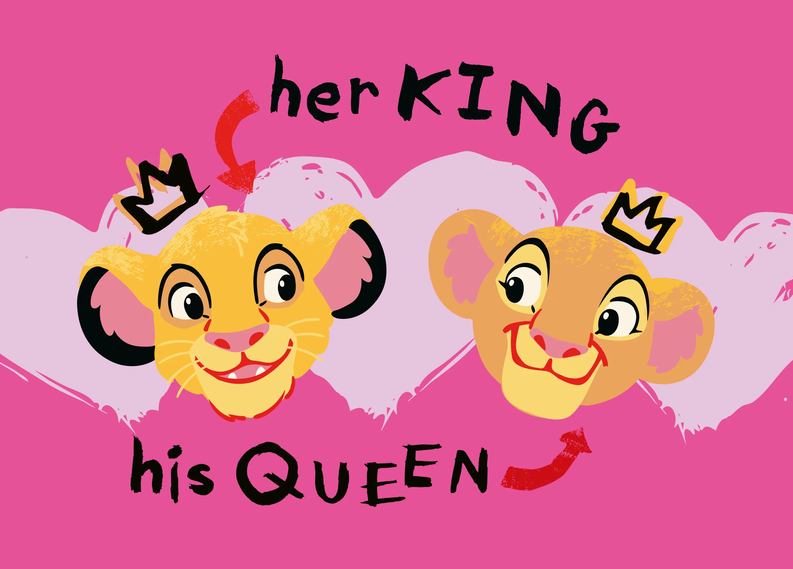 Personalised Disney The Lion King Simba & Nala Valentine's Day Card