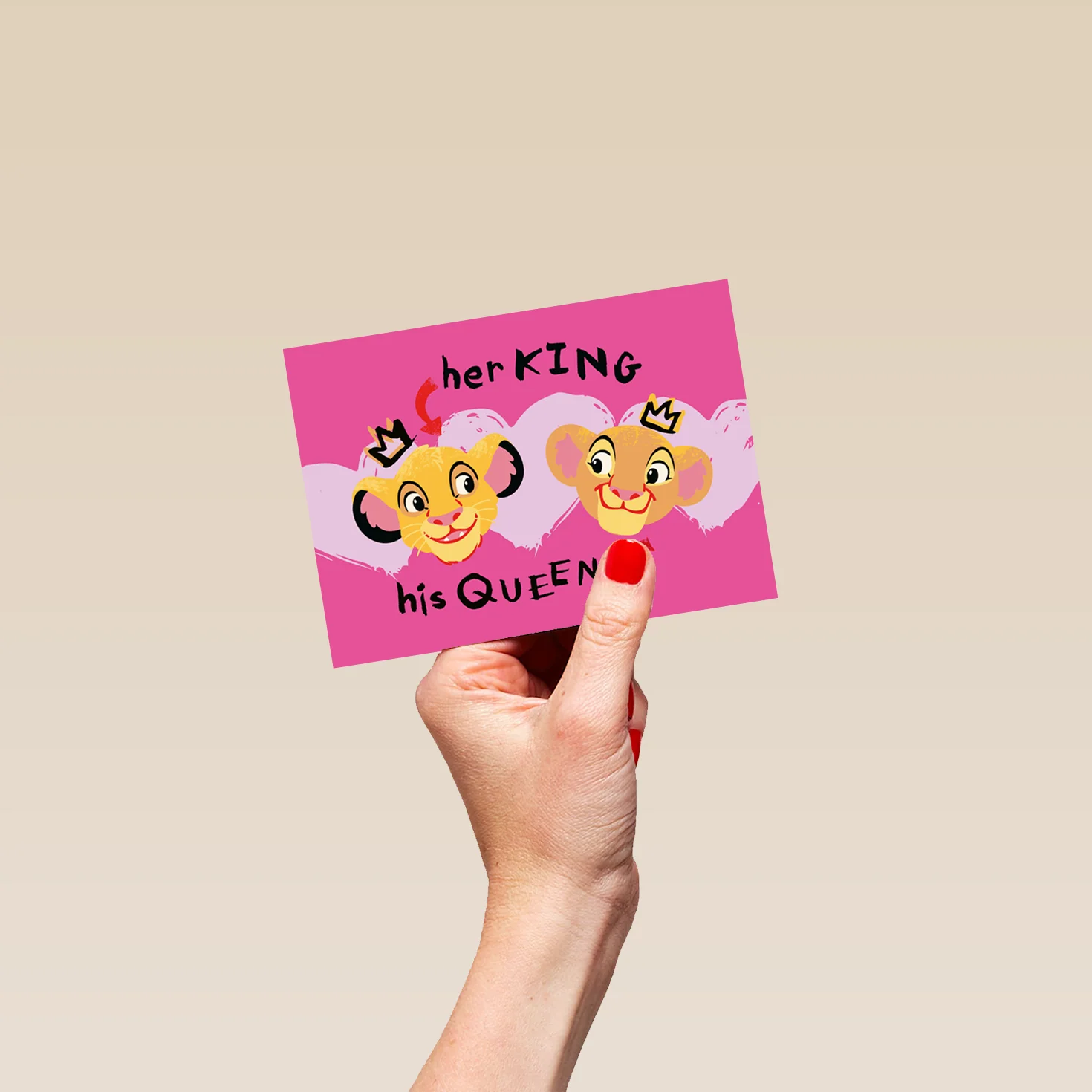 Personalised Disney The Lion King Simba & Nala Valentine's Day Card - Image 4