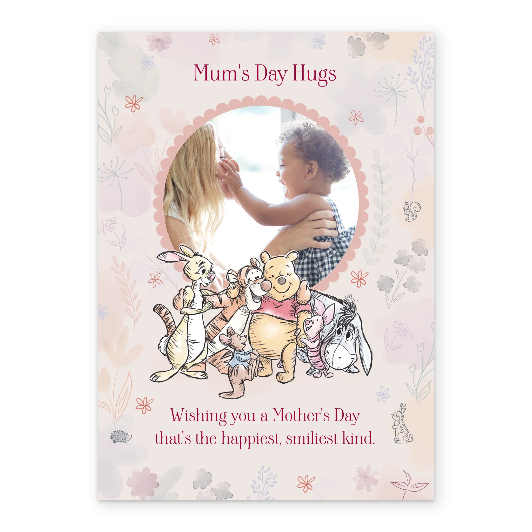 Personalised Disney Winnie The Pooh Hugs Mother's Day Photo Upload Card For Mum - Image 2