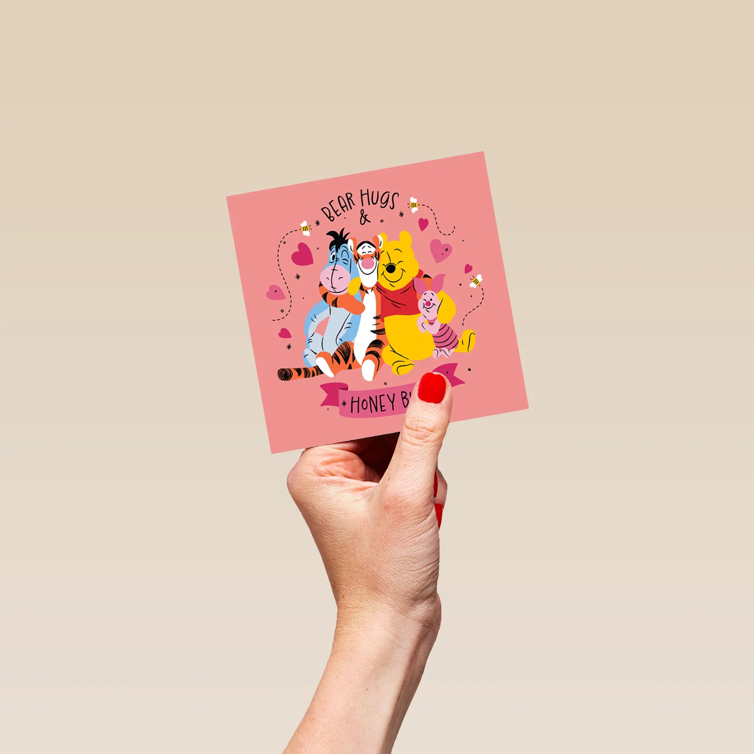 Personalised Disney Winnie the Pooh 'Bear Hugs' Anniversary Card - Image 4