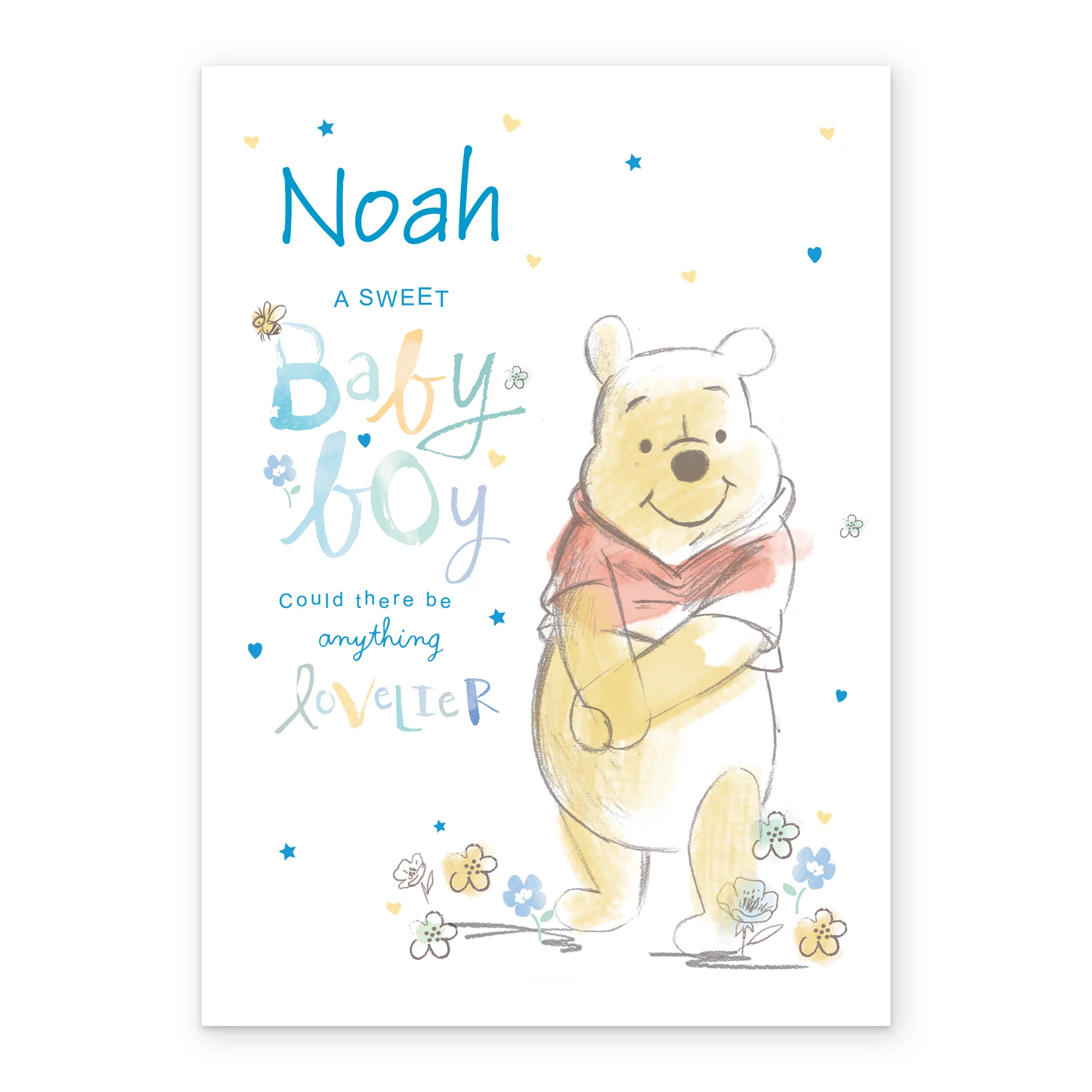 Personalised Disney Winnie The Pooh Card For Baby Boy - Image 2