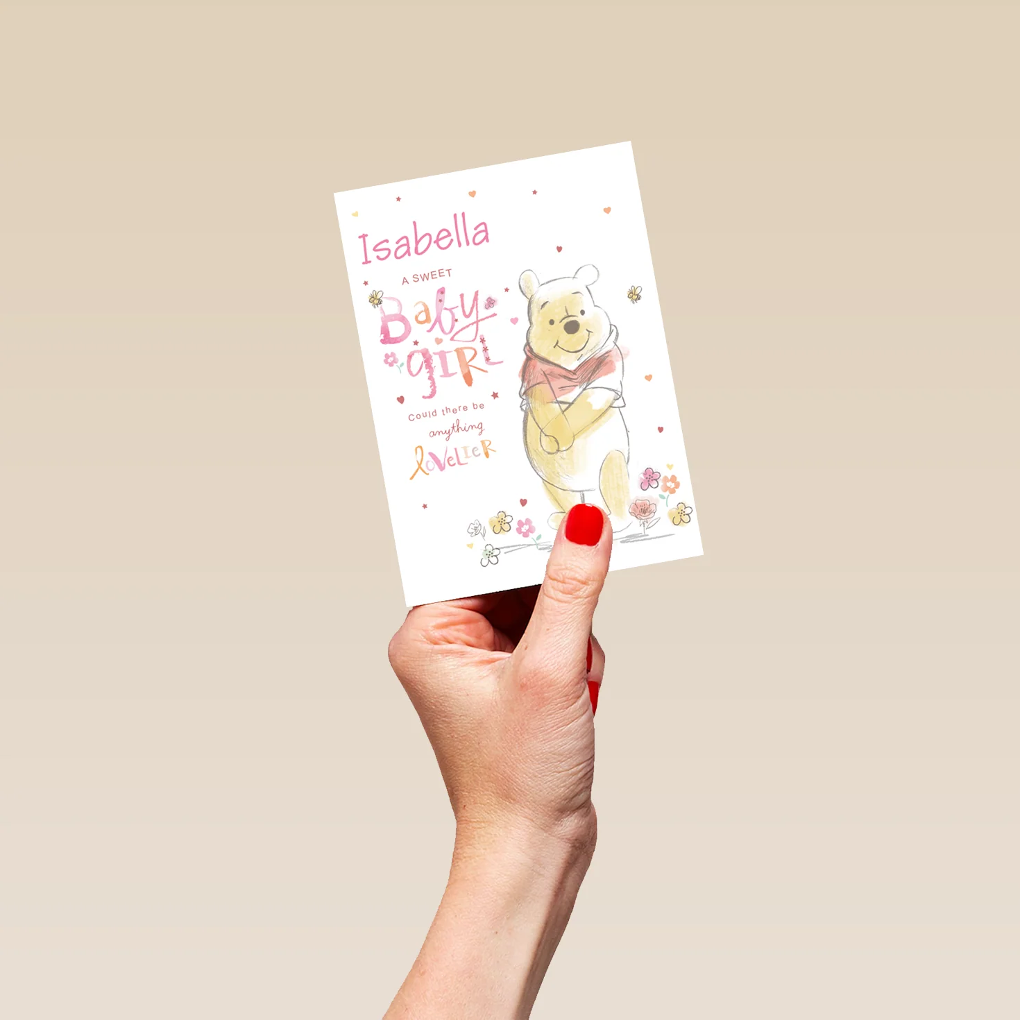 Personalised Disney Winnie The Pooh Card For Baby Girl - Image 4