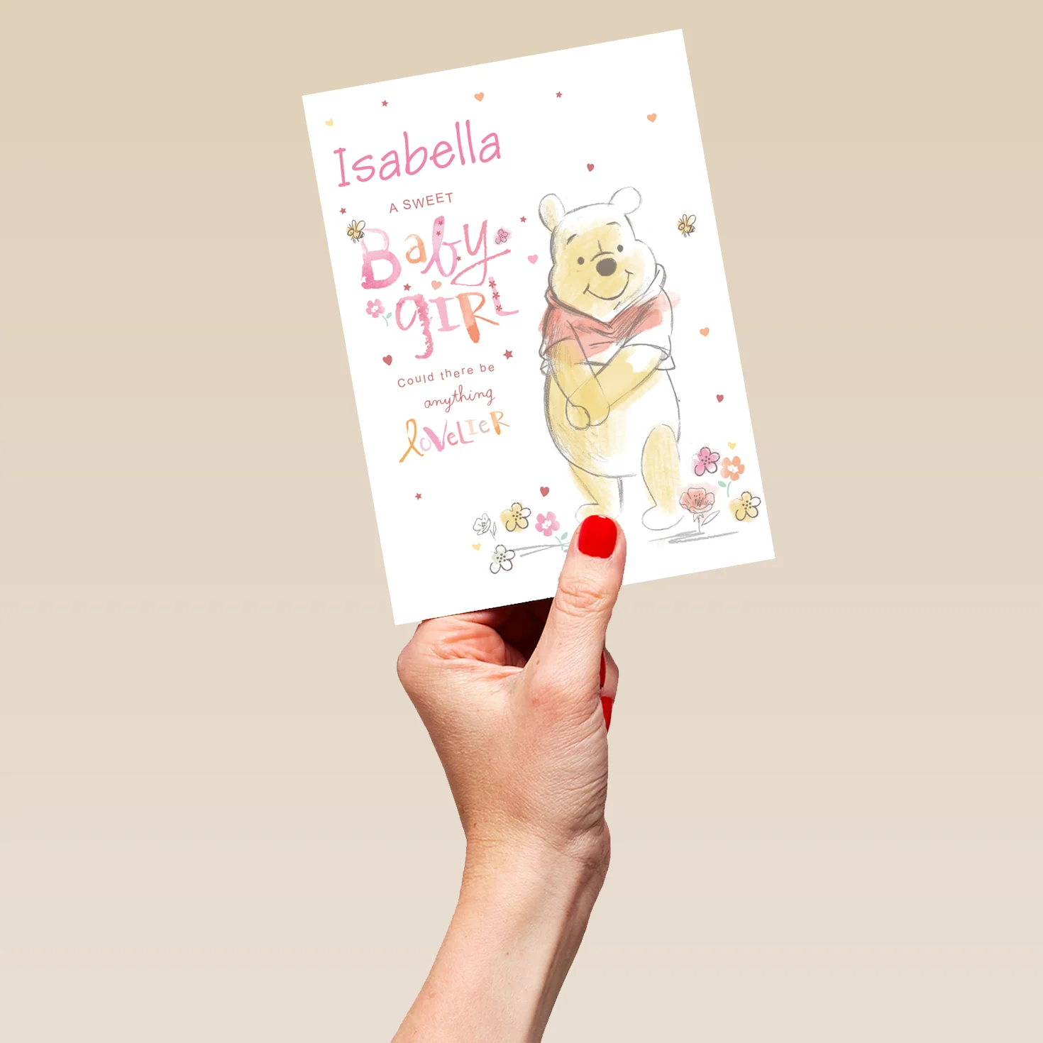 Personalised Disney Winnie The Pooh Card For Baby Girl - Image 5
