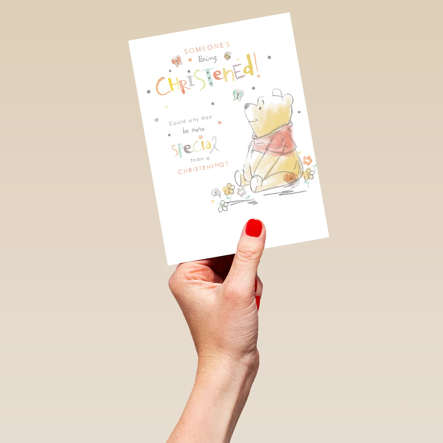 Personalised Disney Winnie the Pooh Christening Card - Image 5