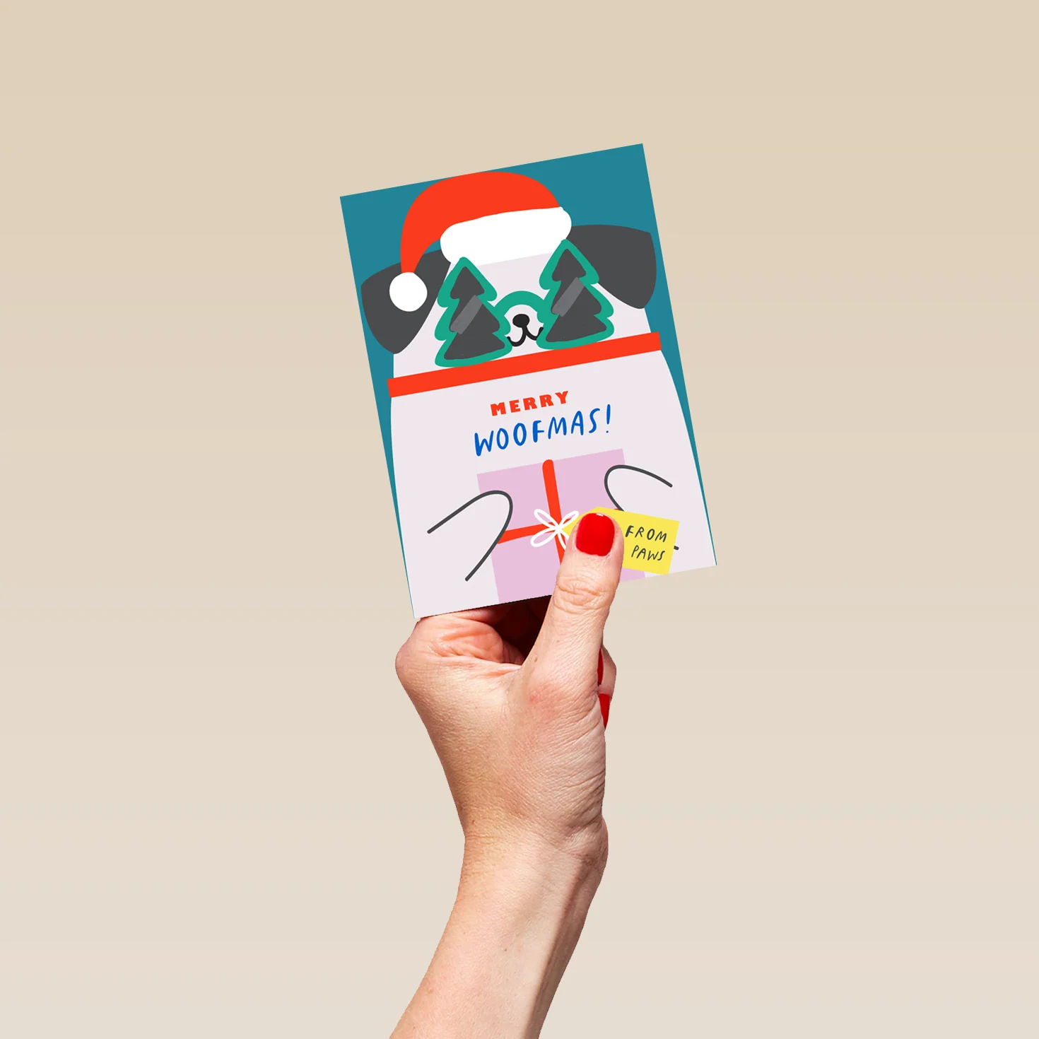 Personalised Dog And Santa Christmas Card - Image 4