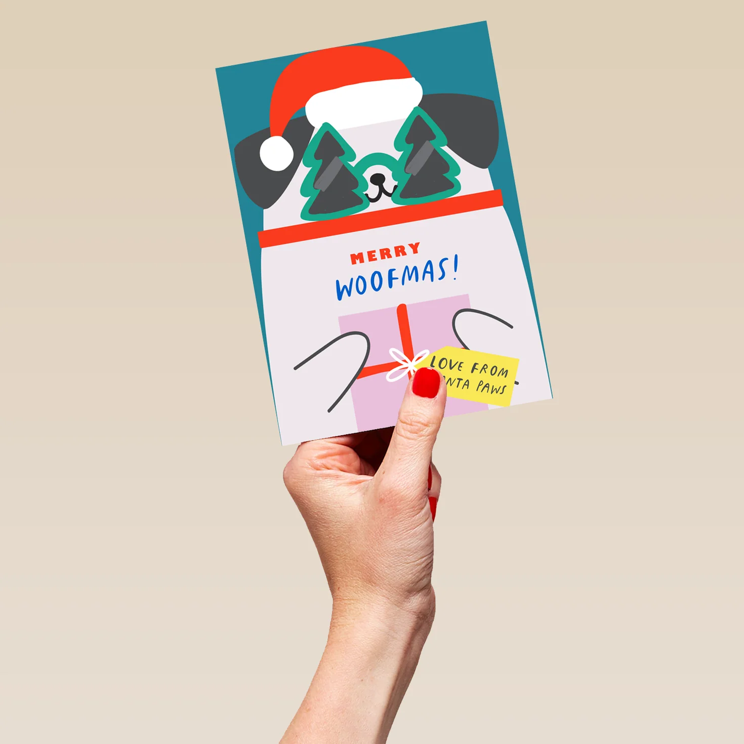 Personalised Dog And Santa Christmas Card - Image 5