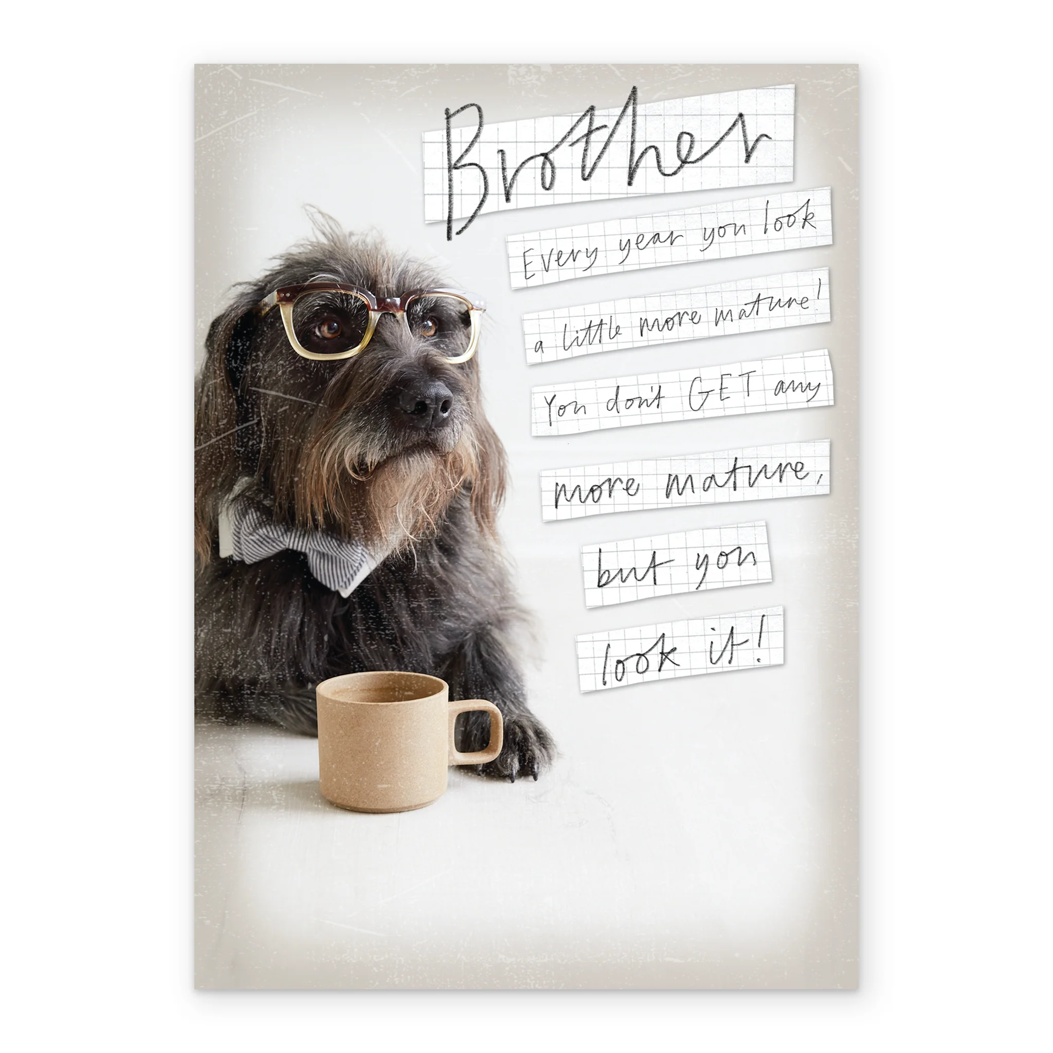 Personalised Dog In Glasses Birthday Card For Brother - Image 2