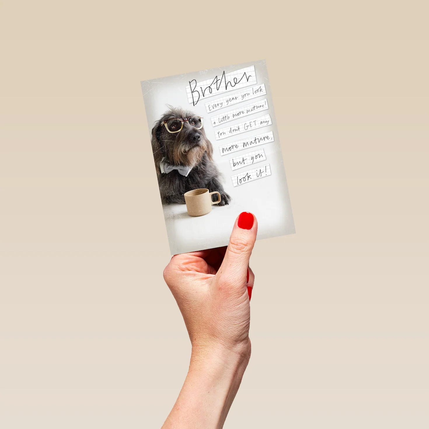 Personalised Dog In Glasses Birthday Card For Brother - Image 4